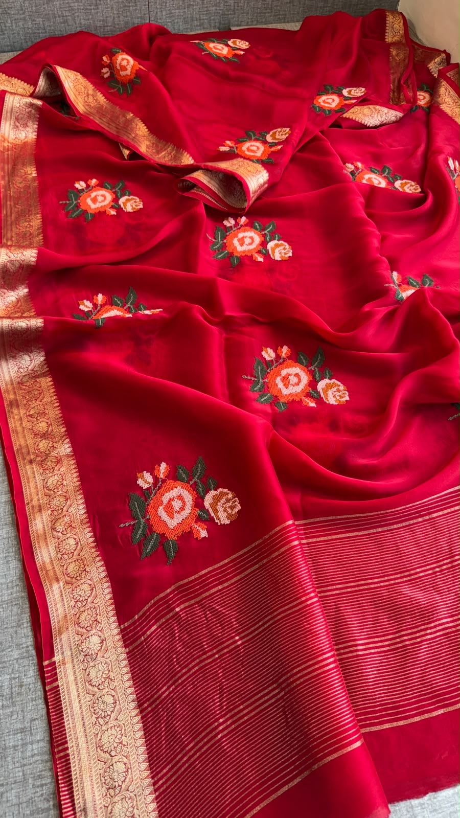 Dola silk embroidery Saree