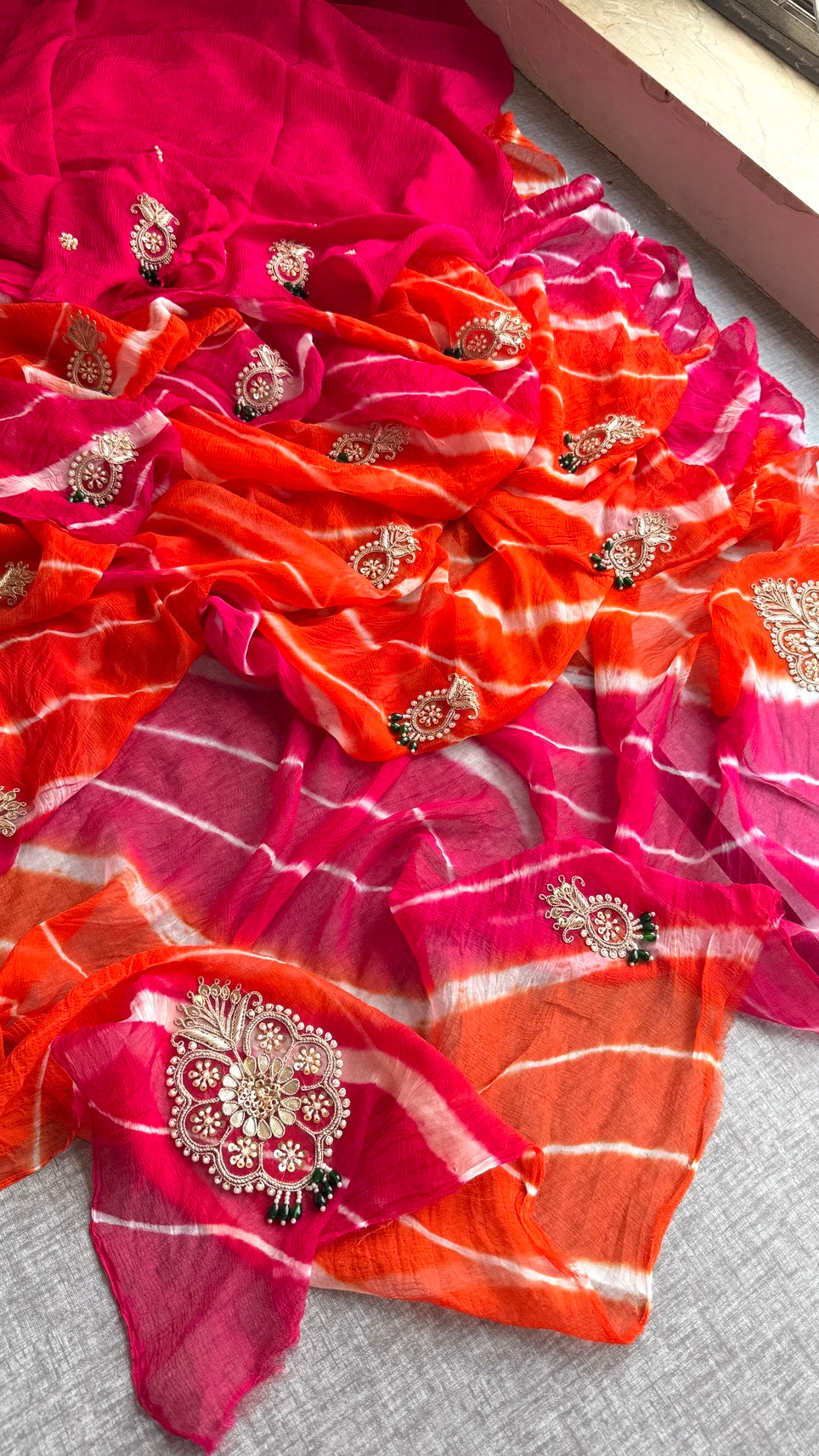Pure chiffon jewellery leheriya