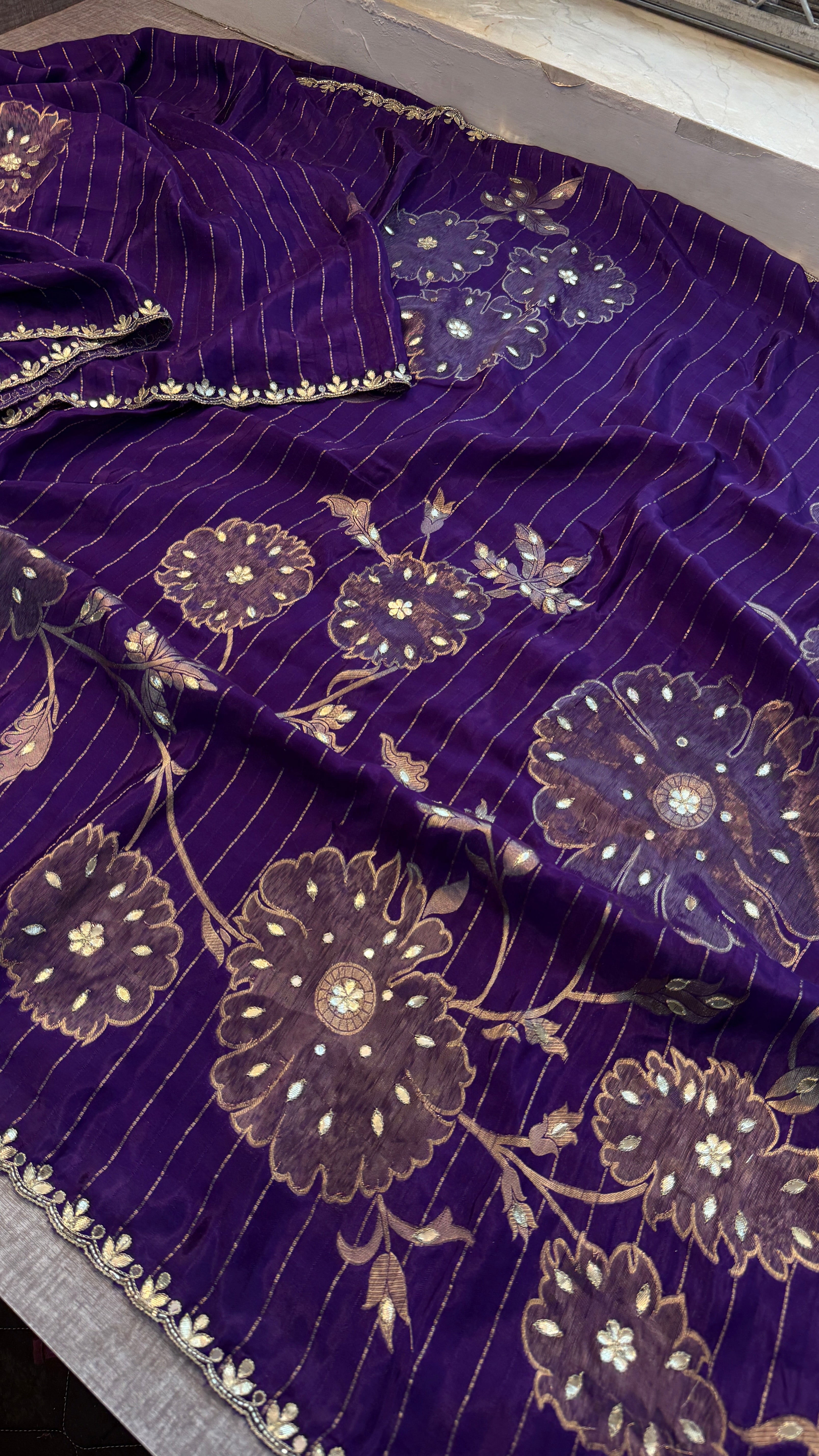 Pure Munga Silk handwork saree