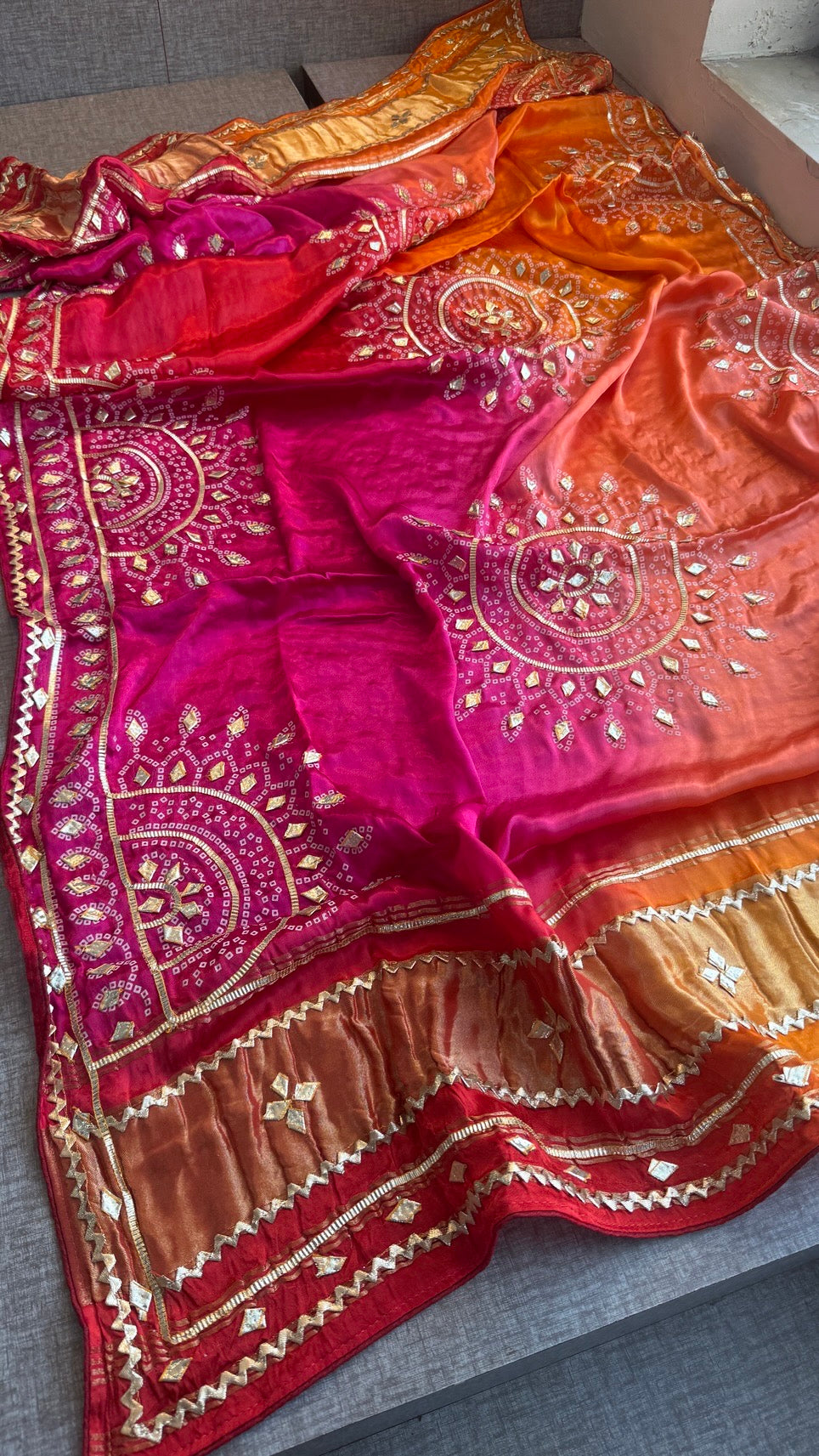 Gajji Silk Dupatta with Sikhiya Gotta Work – Soft Festive Designer Dupatta
