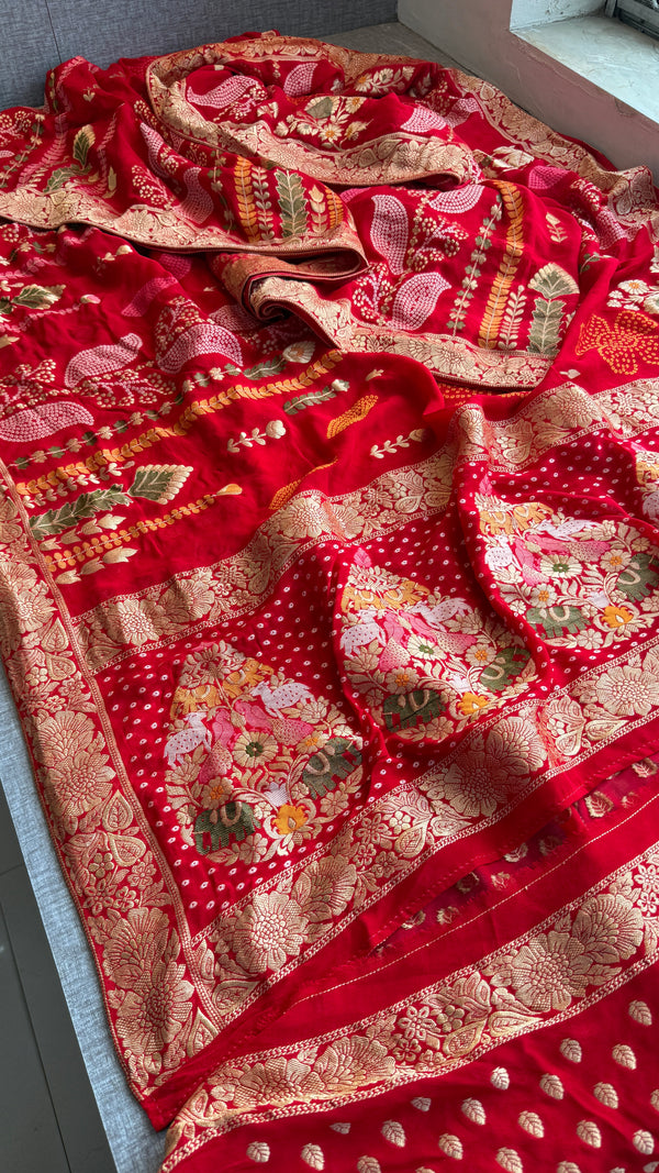 Georgette meena banarasi weaving