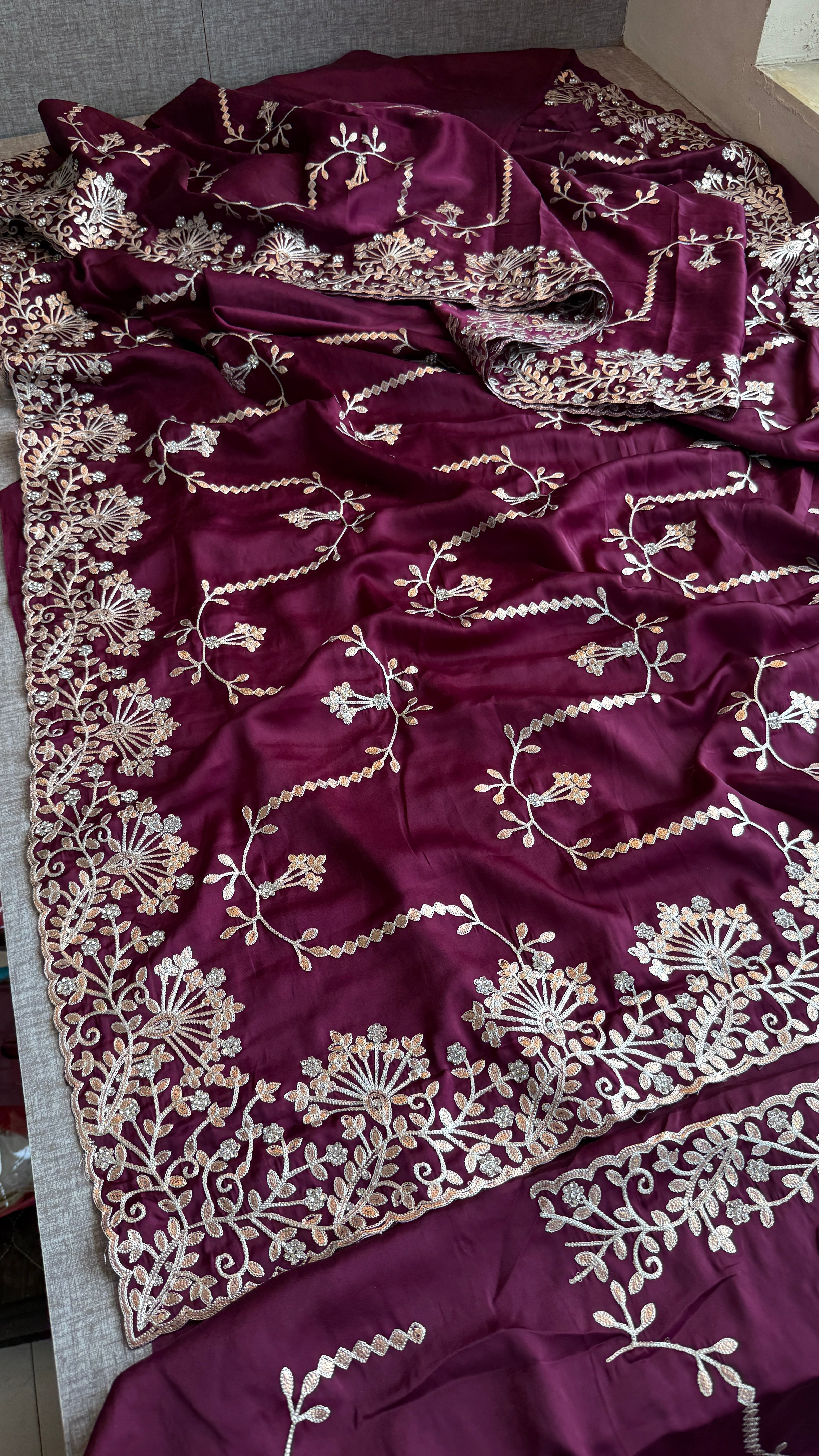 Pure Satin Silk Saree