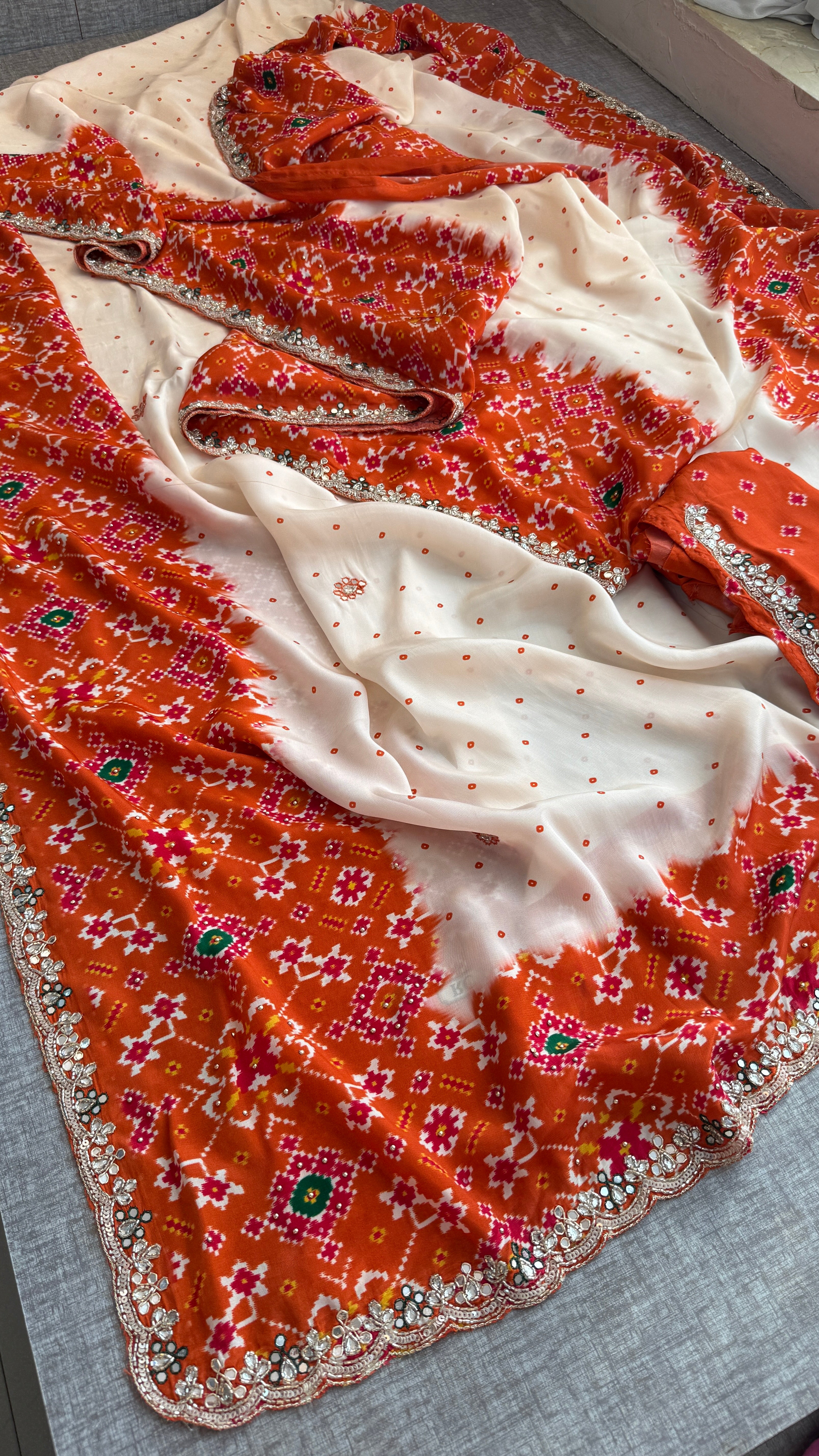 Soft Munga Silk with Pearl And Resham