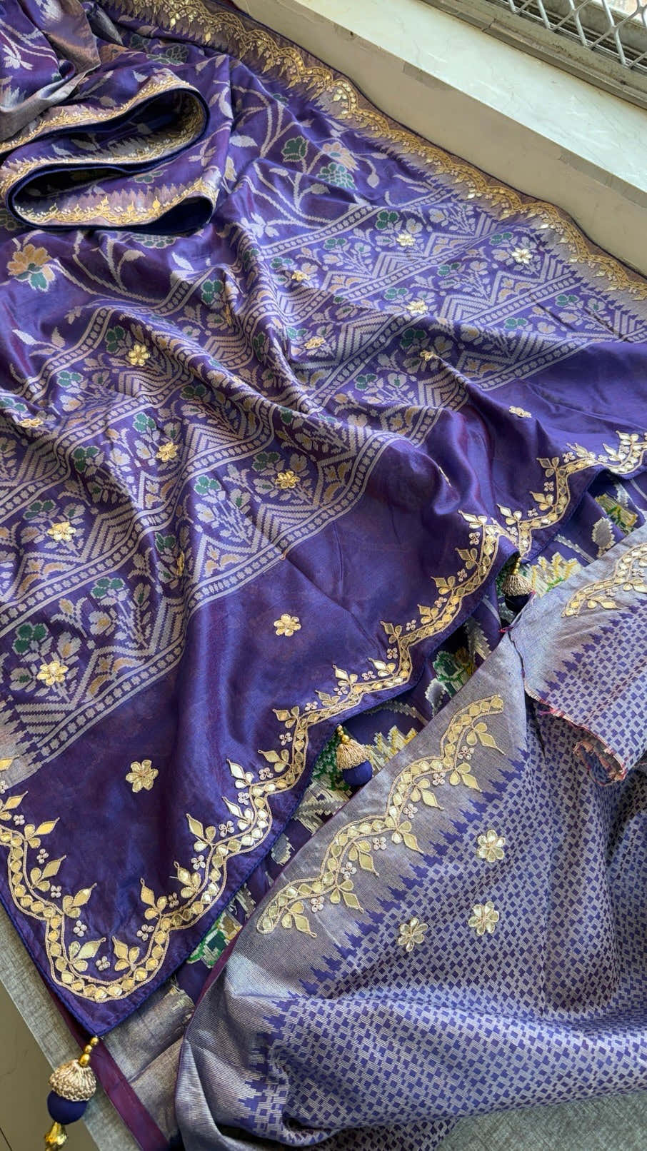 Purple Patola Banarasi handwork Saree