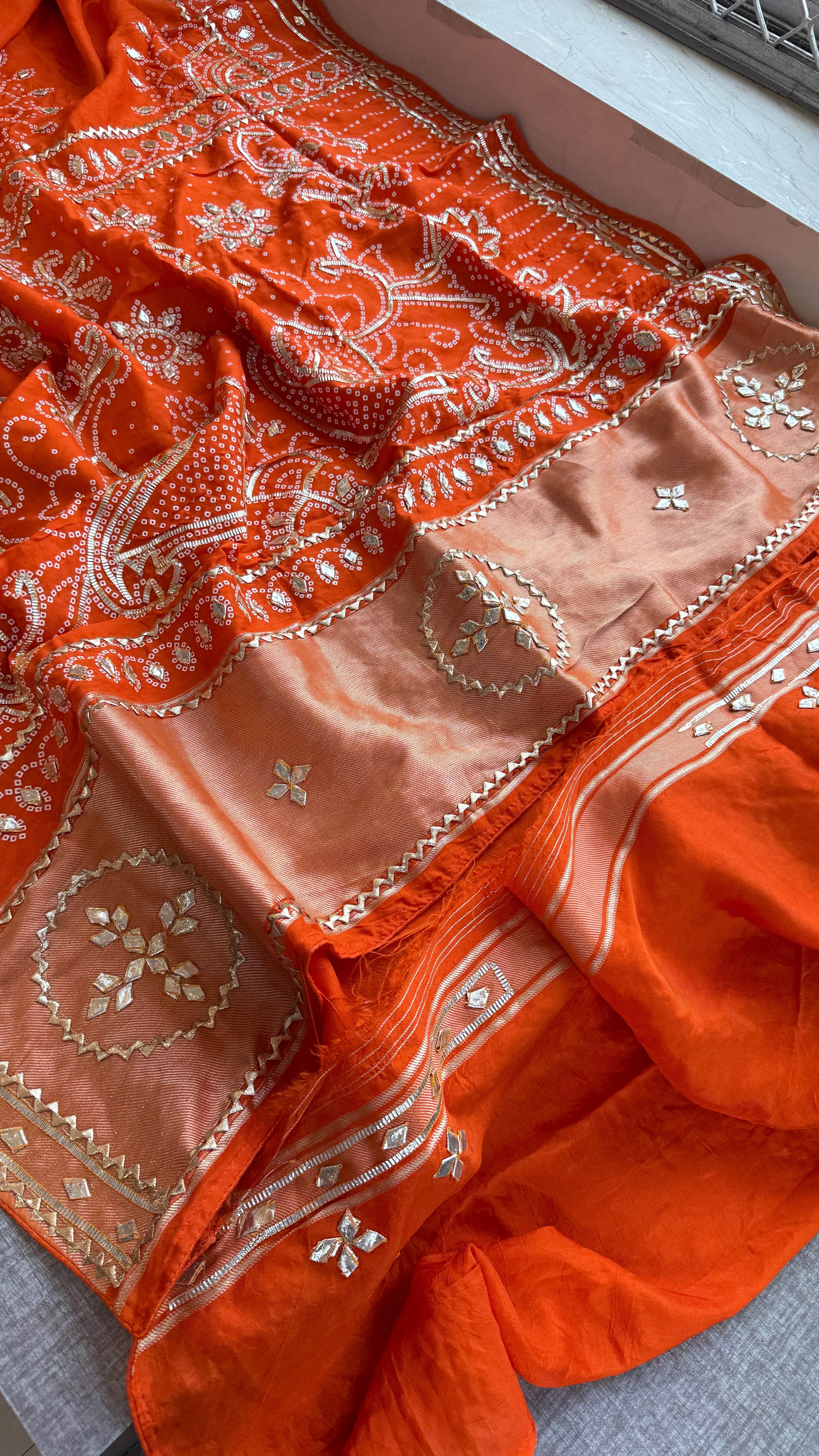 Munga Silk Sikhiya Gotapatti Saree with Peacock Motif & Zari Border | Soft Premium Festive Wear