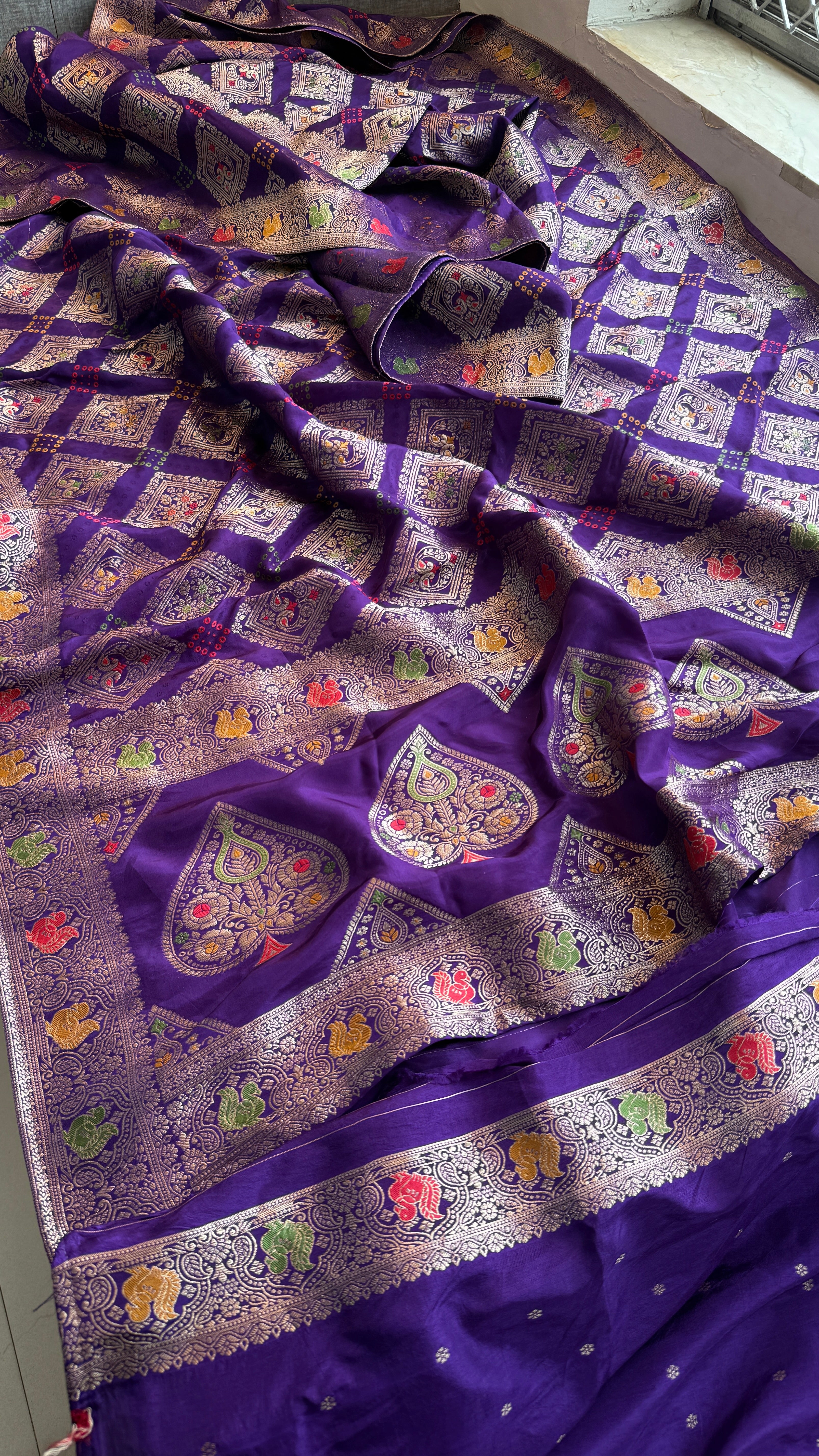 Pure Munga silk banarasi weaving