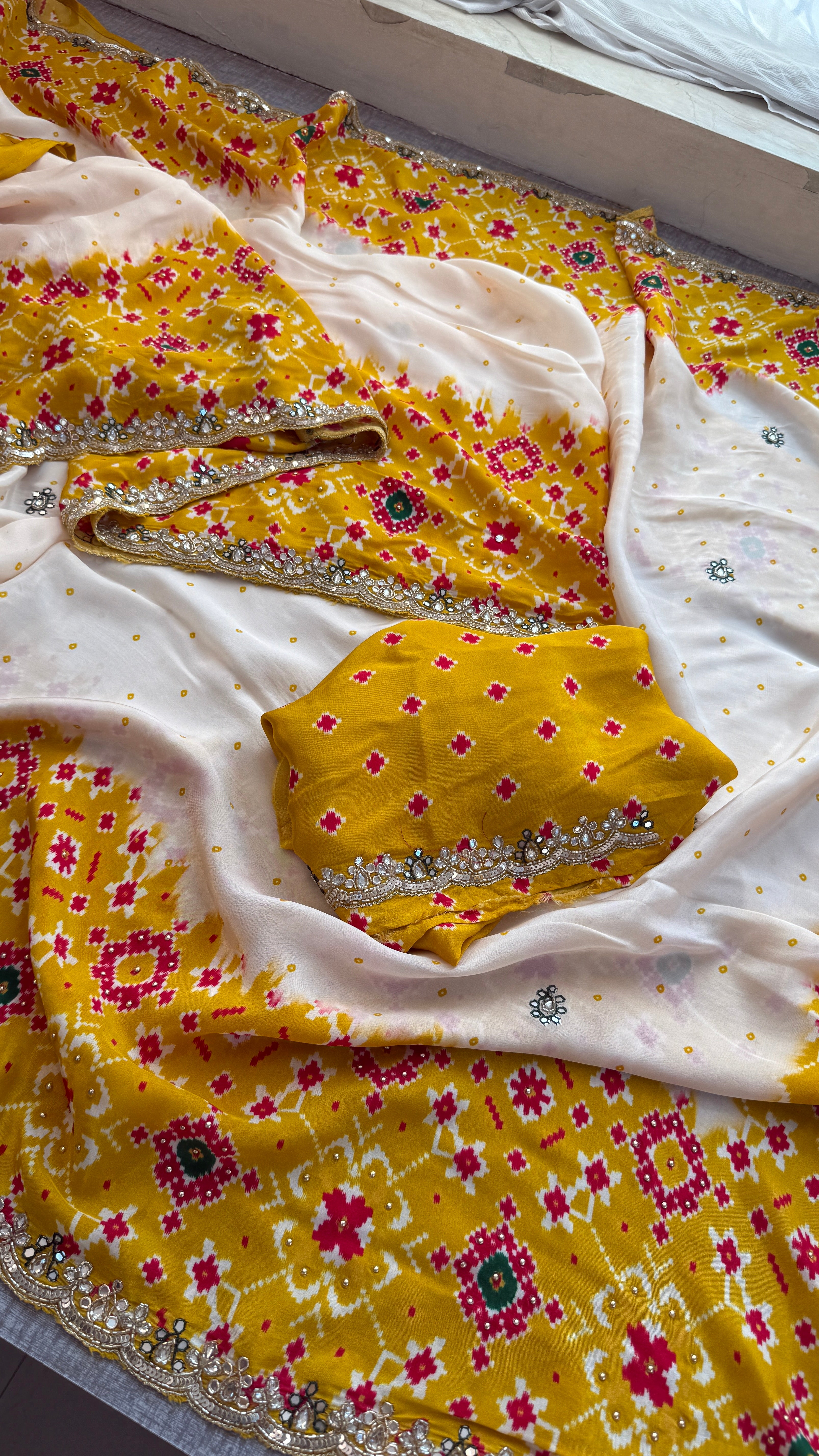 Soft Munga Silk with Pearl And Resham