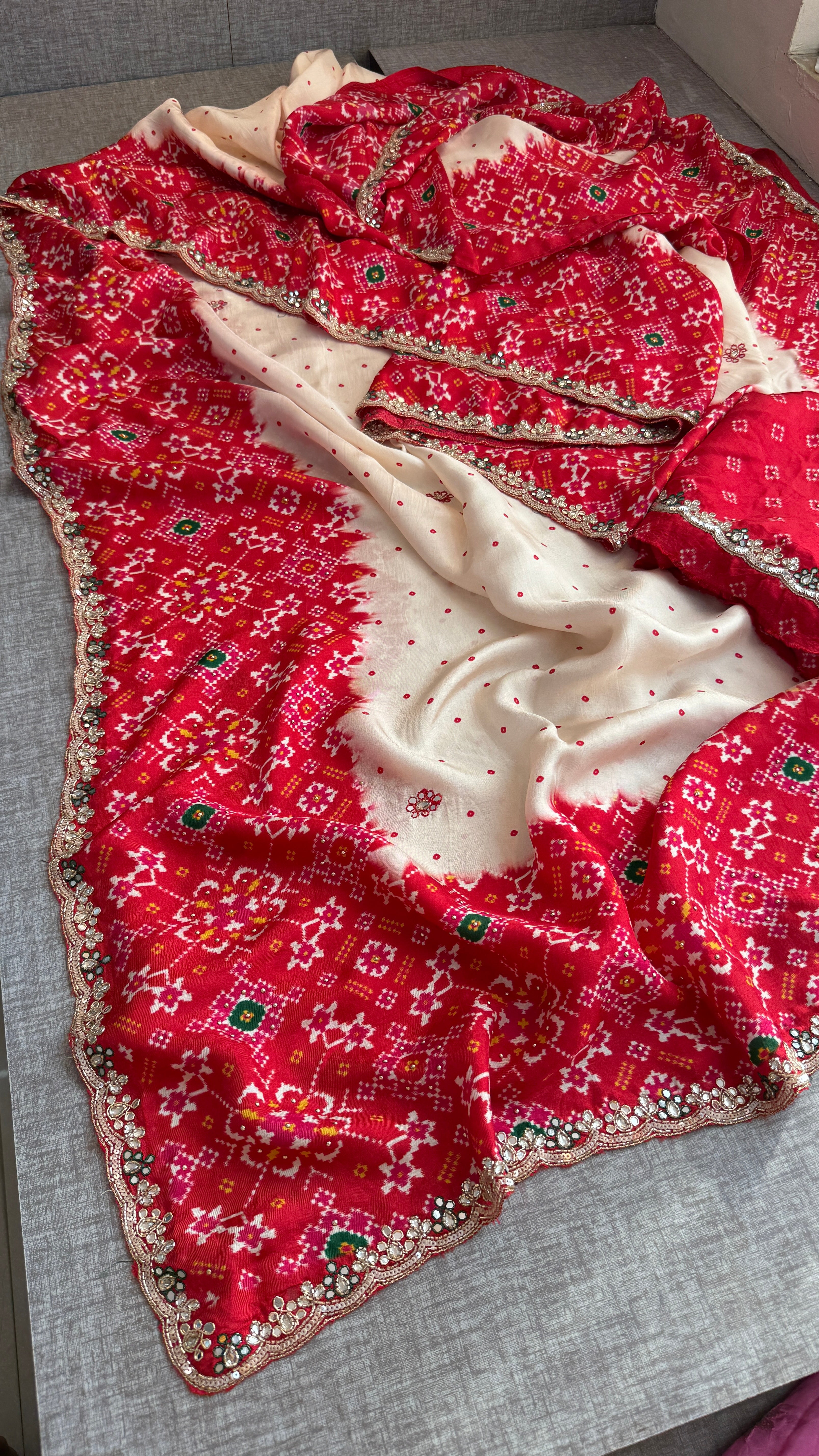 Soft Munga Silk with Pearl And Resham