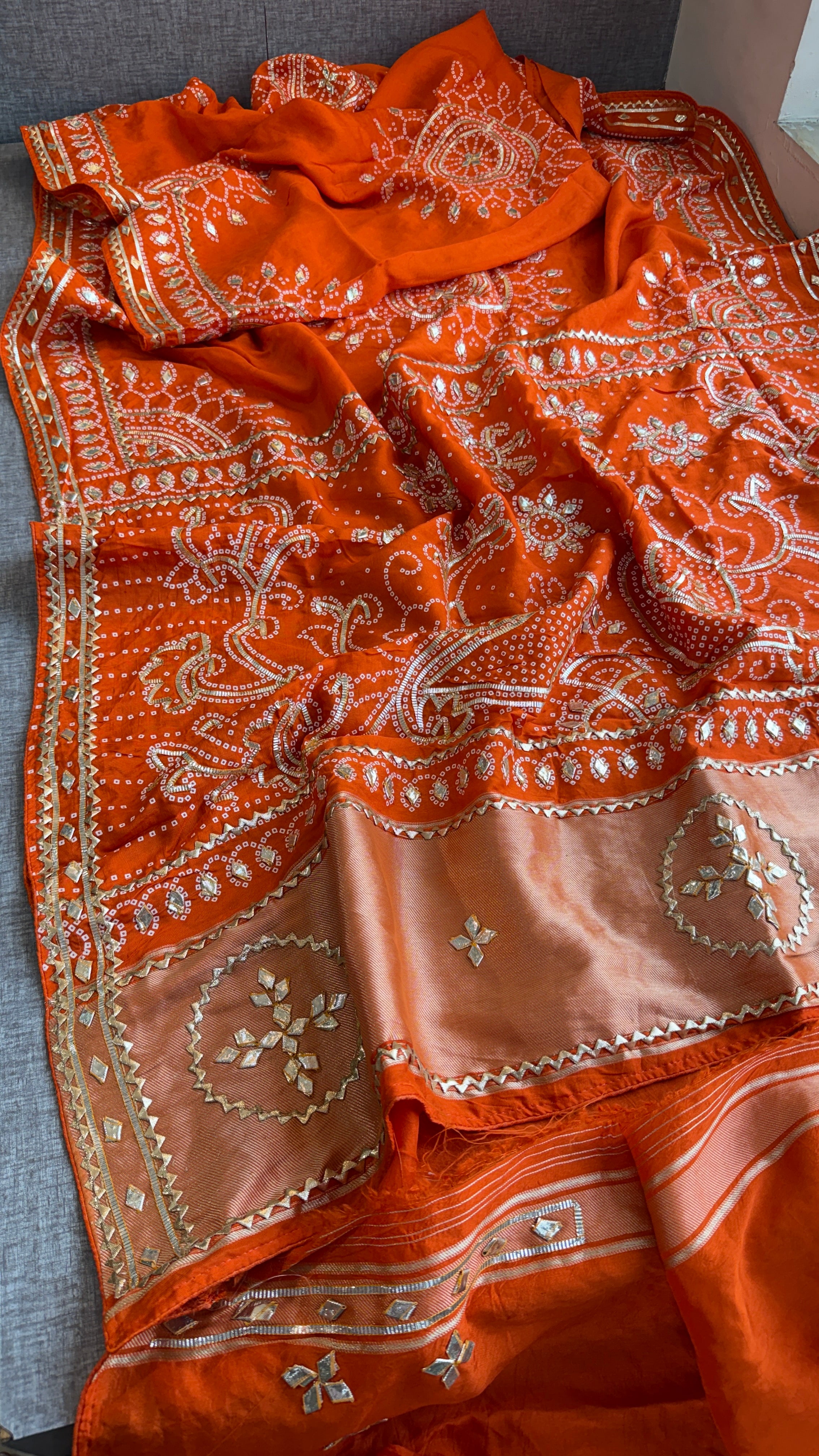 Munga Silk Sikhiya Gotapatti Saree with Peacock Motif & Zari Border | Soft Premium Festive Wear