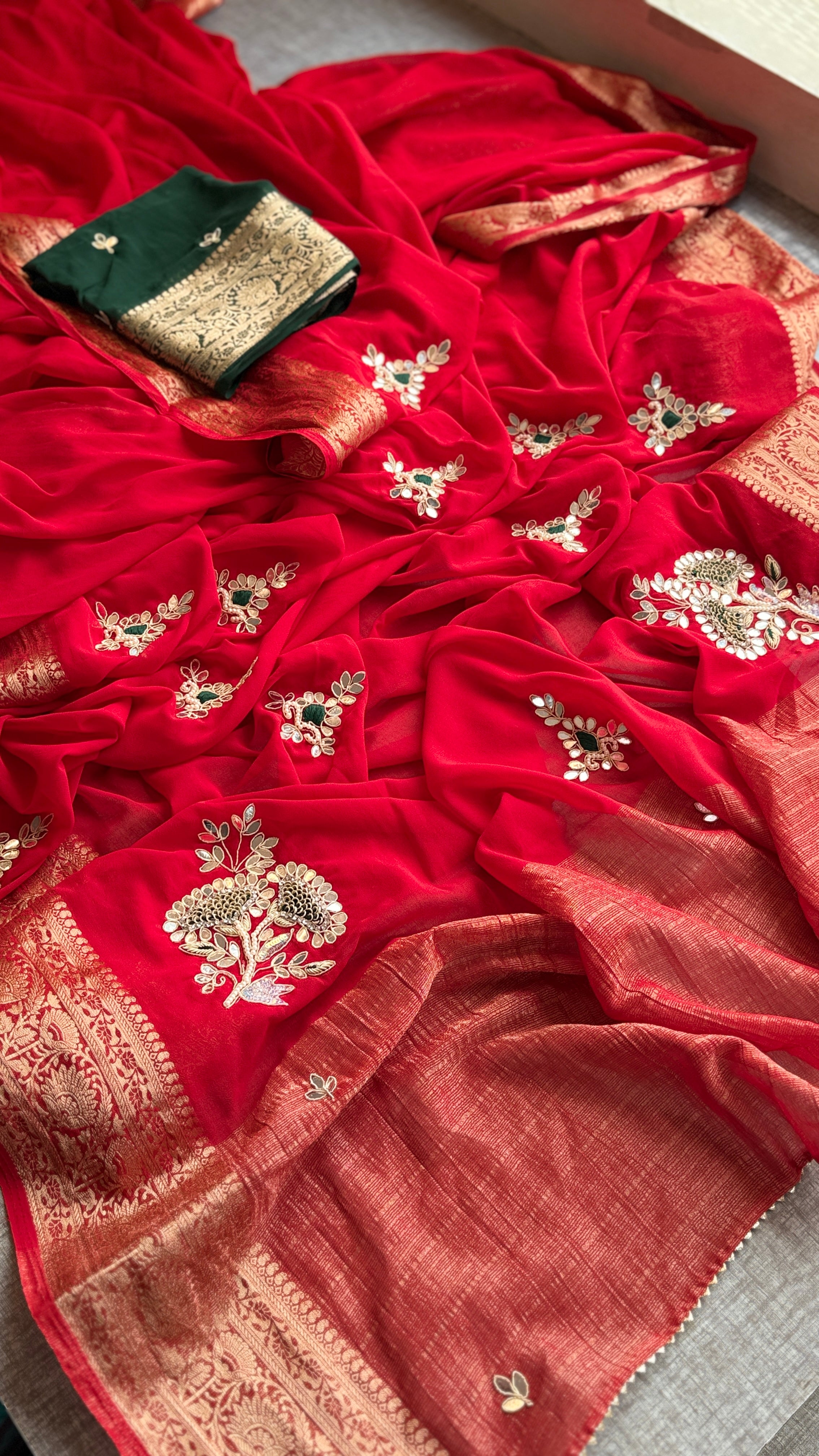 Pure Munga Silk handwork saree