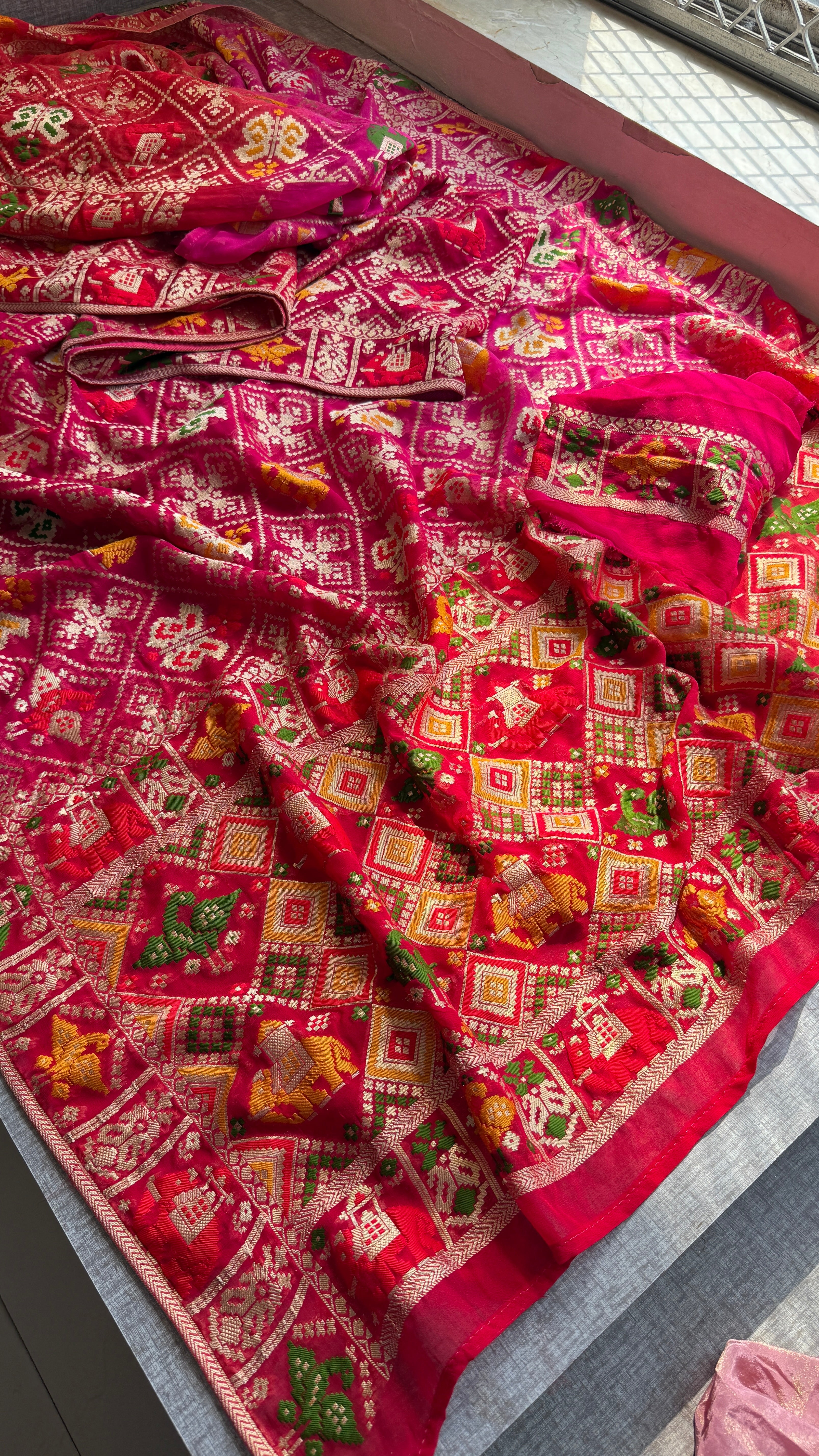 Meena georgette Banarasi weaving