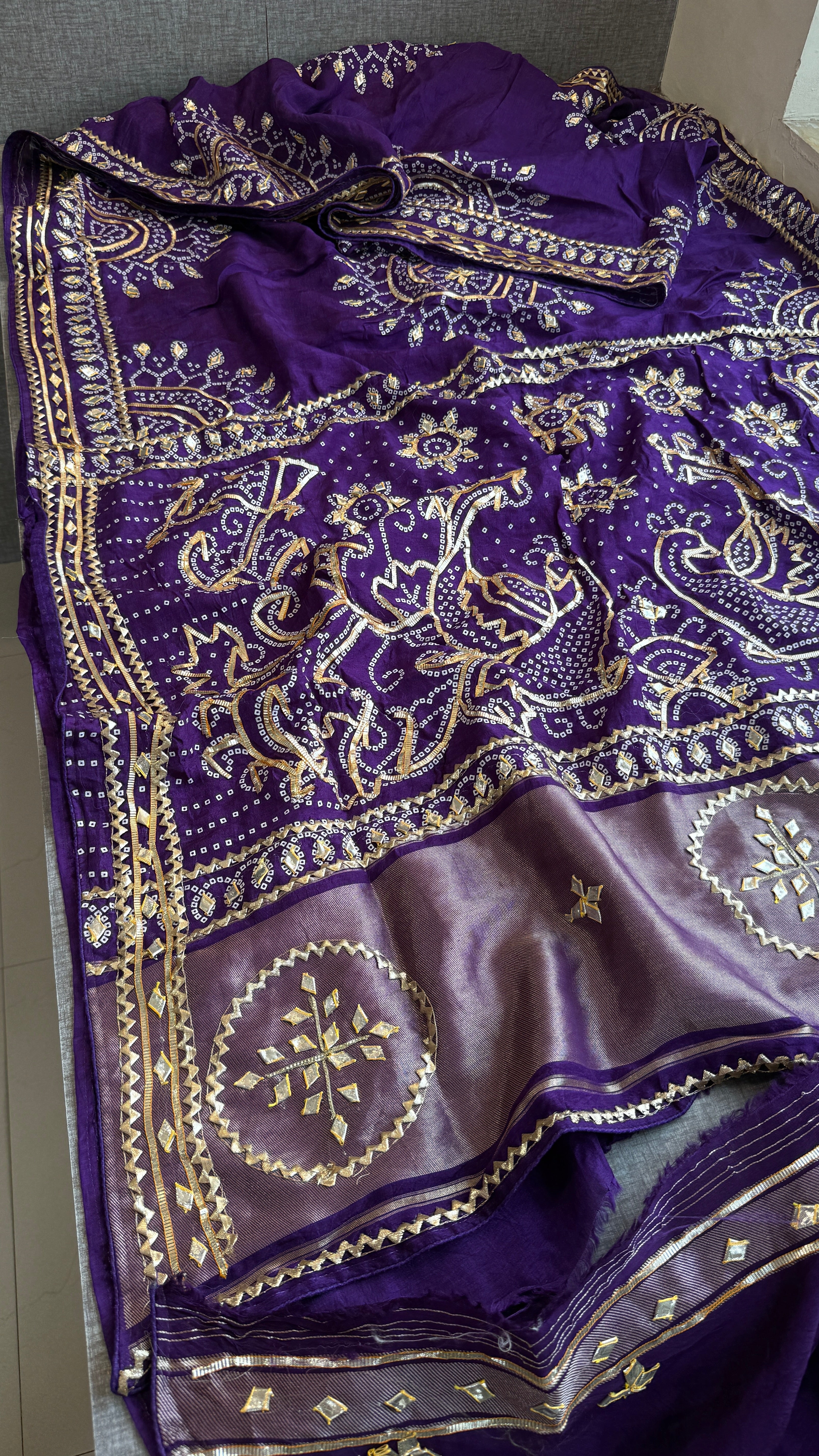 Munga Silk Sikhiya Gotapatti Saree with Peacock Motif & Zari Border | Soft Premium Festive Wear