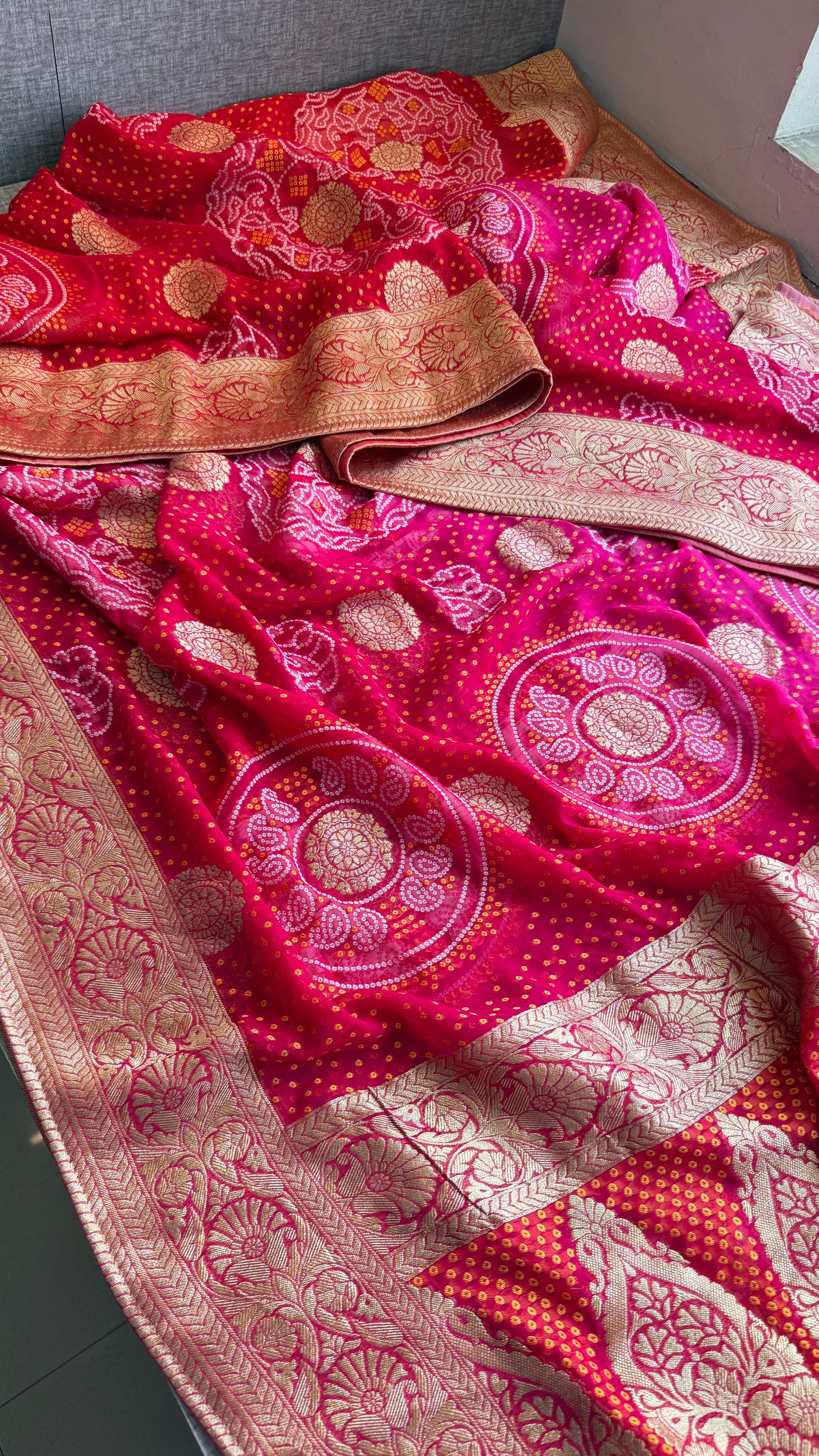 Georgette meena banarasi weaving