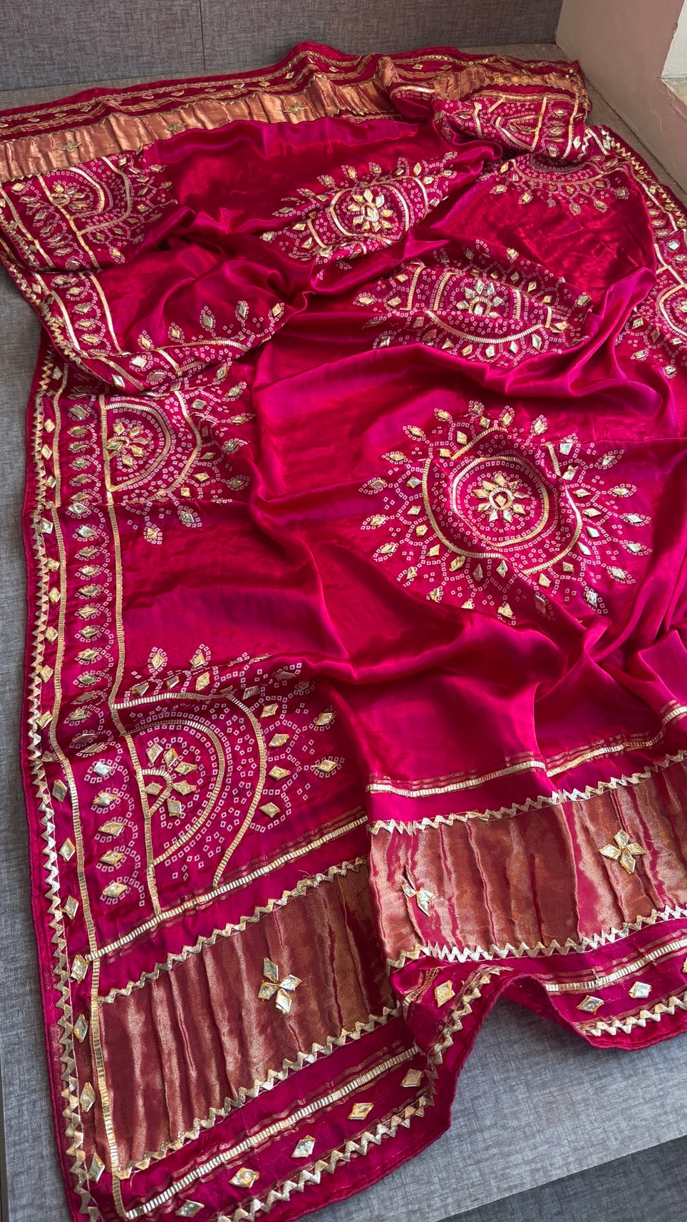 Gajji Silk Dupatta with Sikhiya Gotta Work – Soft Festive Designer Dupatta