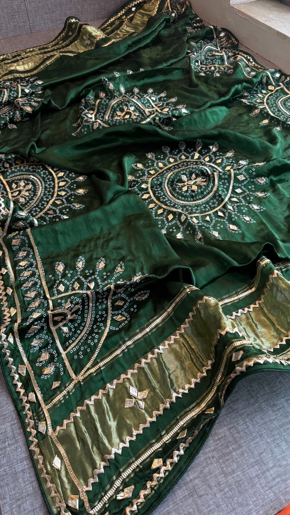 Gajji Silk Dupatta with Sikhiya Gotta Work – Soft Festive Designer Dupatta