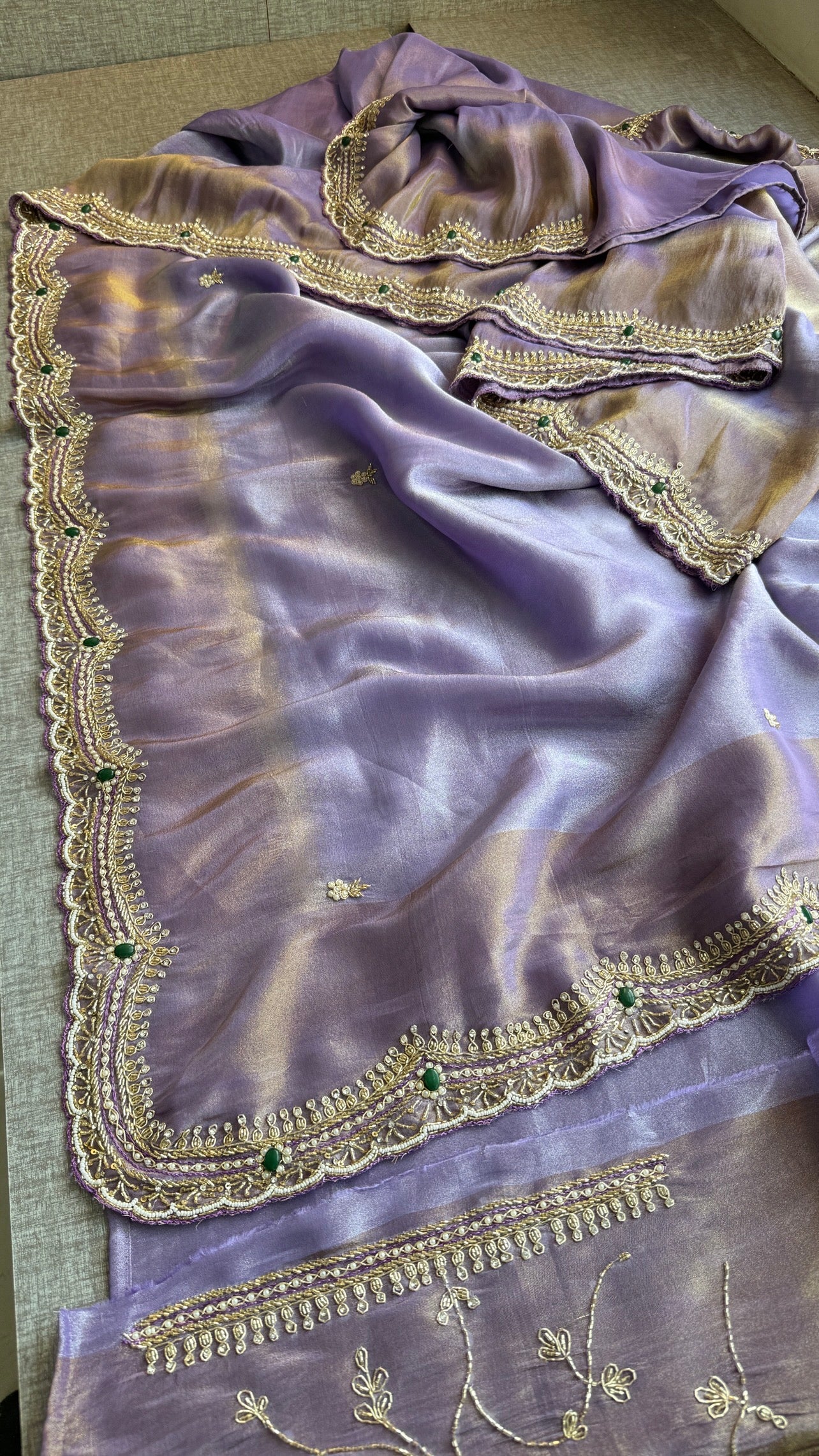 Cosmo Silk Saree with Cutdana, Pearl & Resham Work | Designer Blouse & Stone Embellished Party Wear