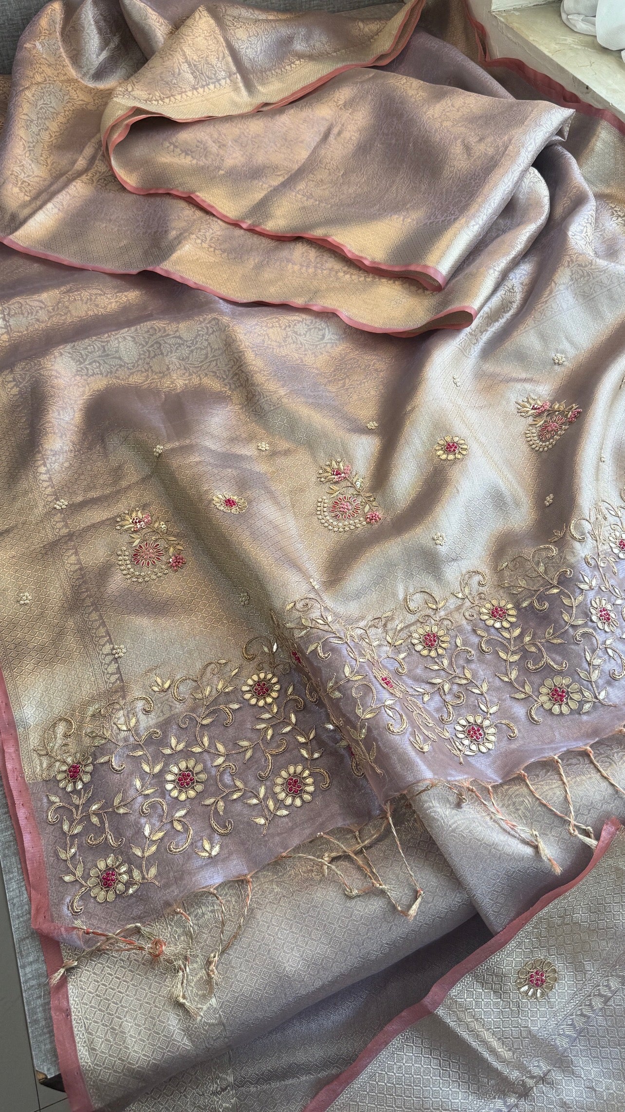 Banarasi Tissue Saree With Heavy work over Pallu