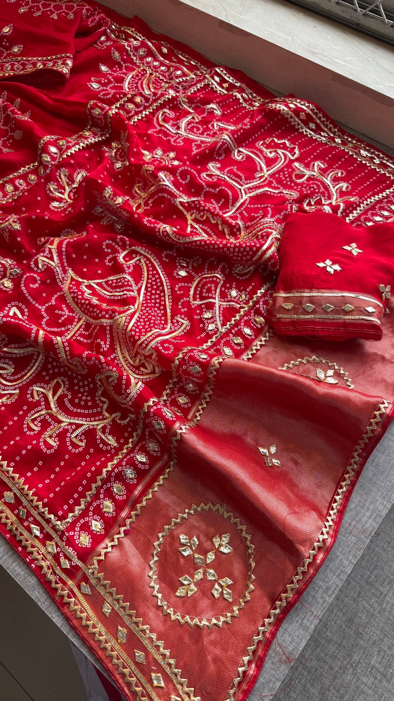 Munga Silk Sikhiya Gotapatti Saree with Peacock Motif & Zari Border | Soft Premium Festive Wear