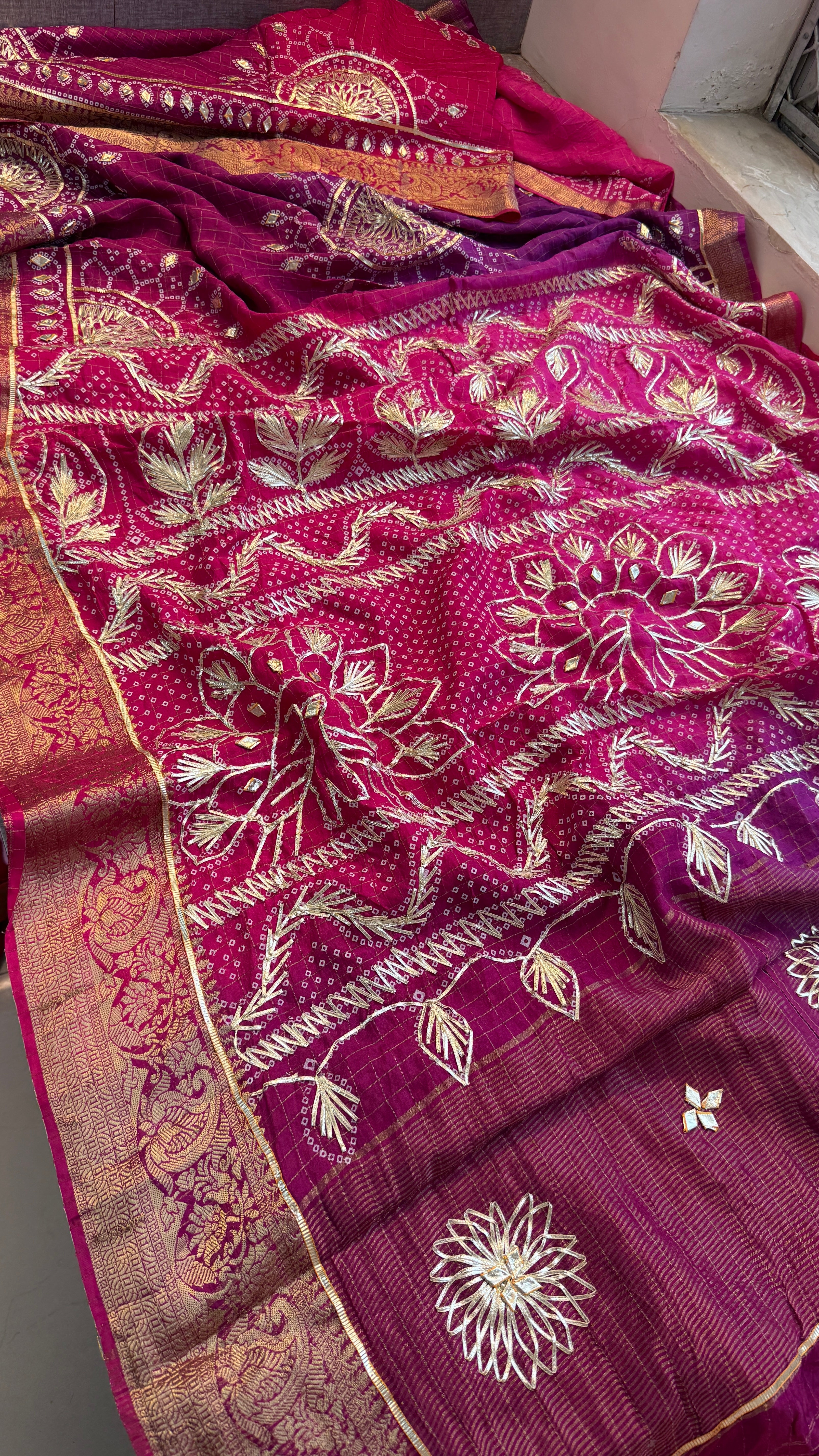 Pure Munga Silk Checks Banarasi Weaving