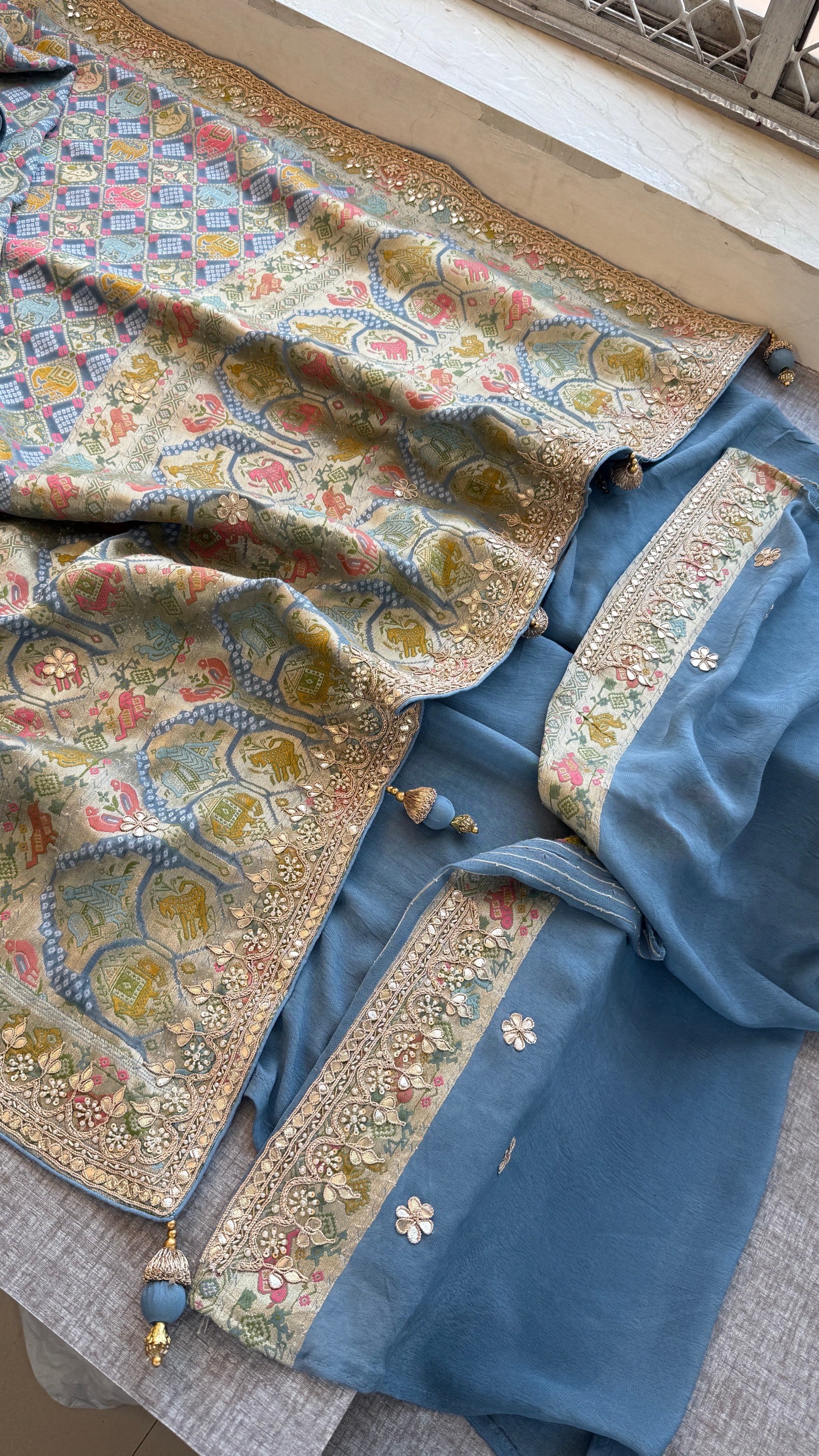 Khaddi Georgette Banarasi Traditional Handloom Zari Woven Indian Ethnic Party
