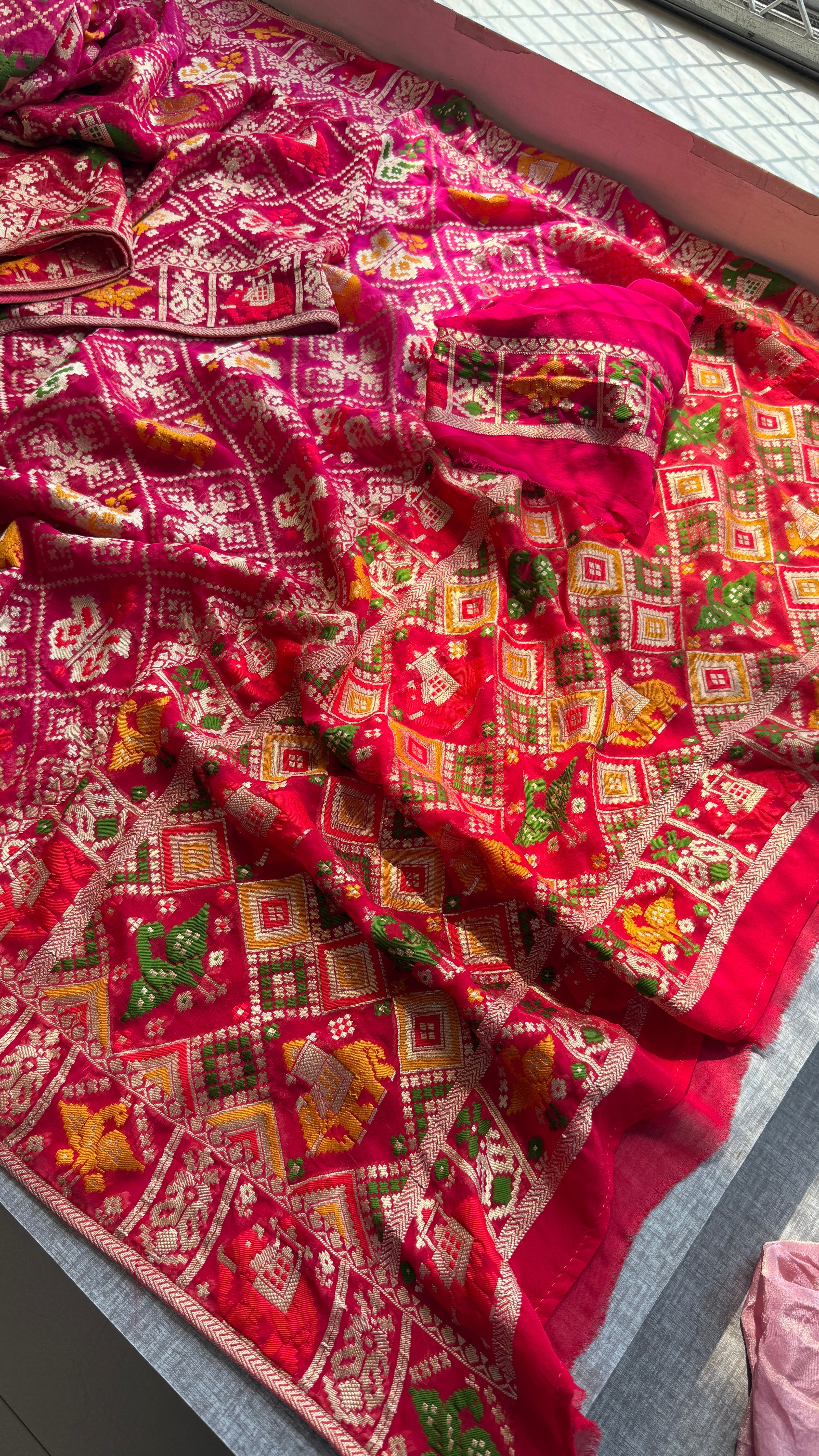 Meena georgette Banarasi weaving