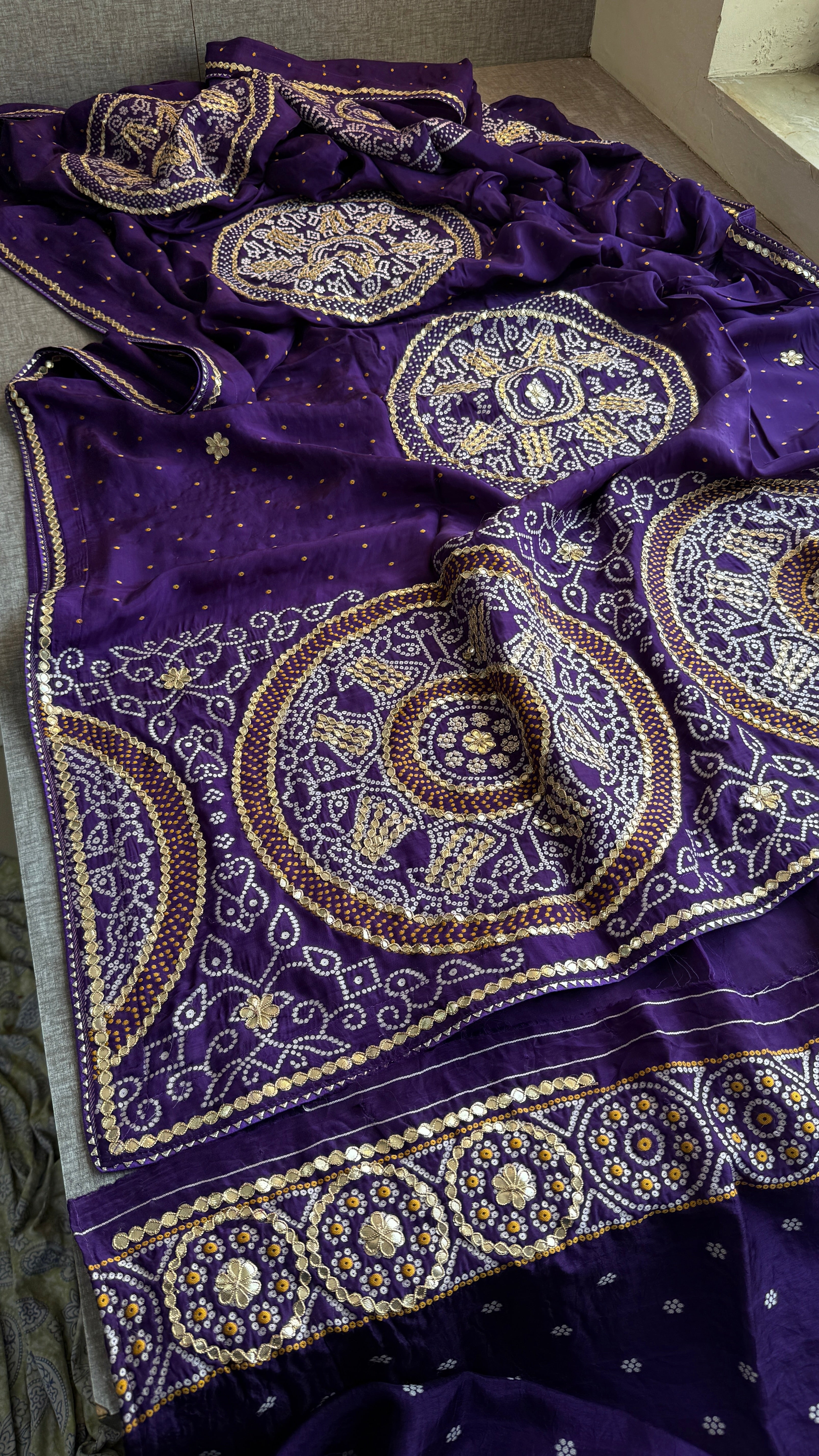 Satin silk bandhani