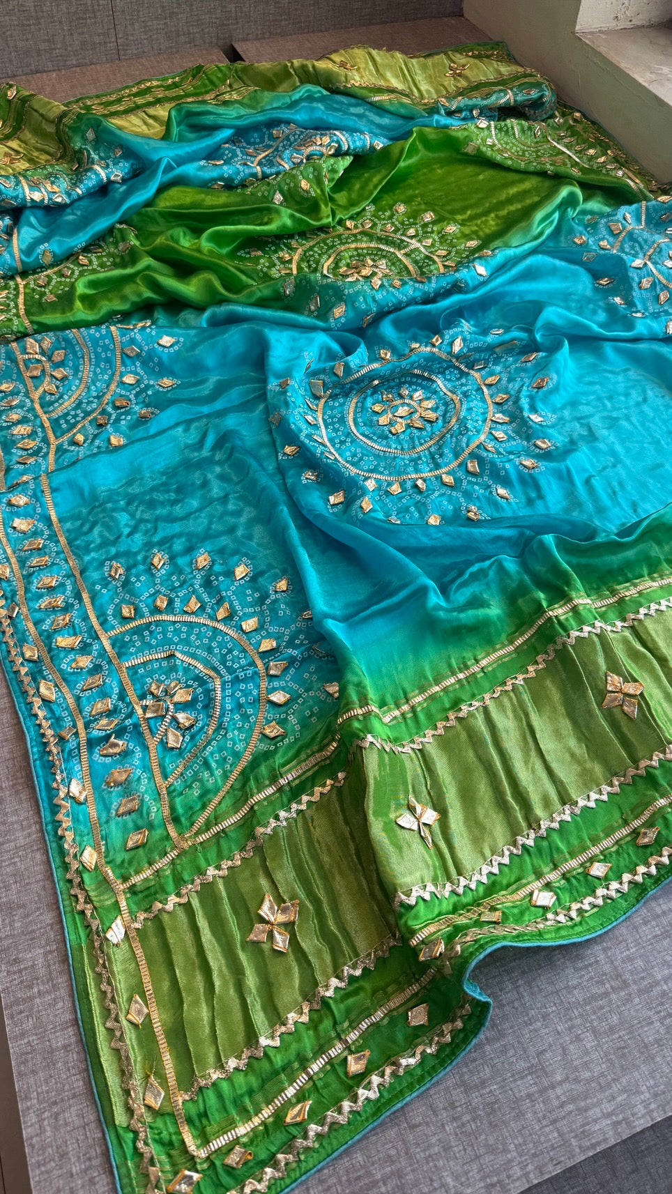 Gajji Silk Dupatta with Sikhiya Gotta Work – Soft Festive Designer Dupatta