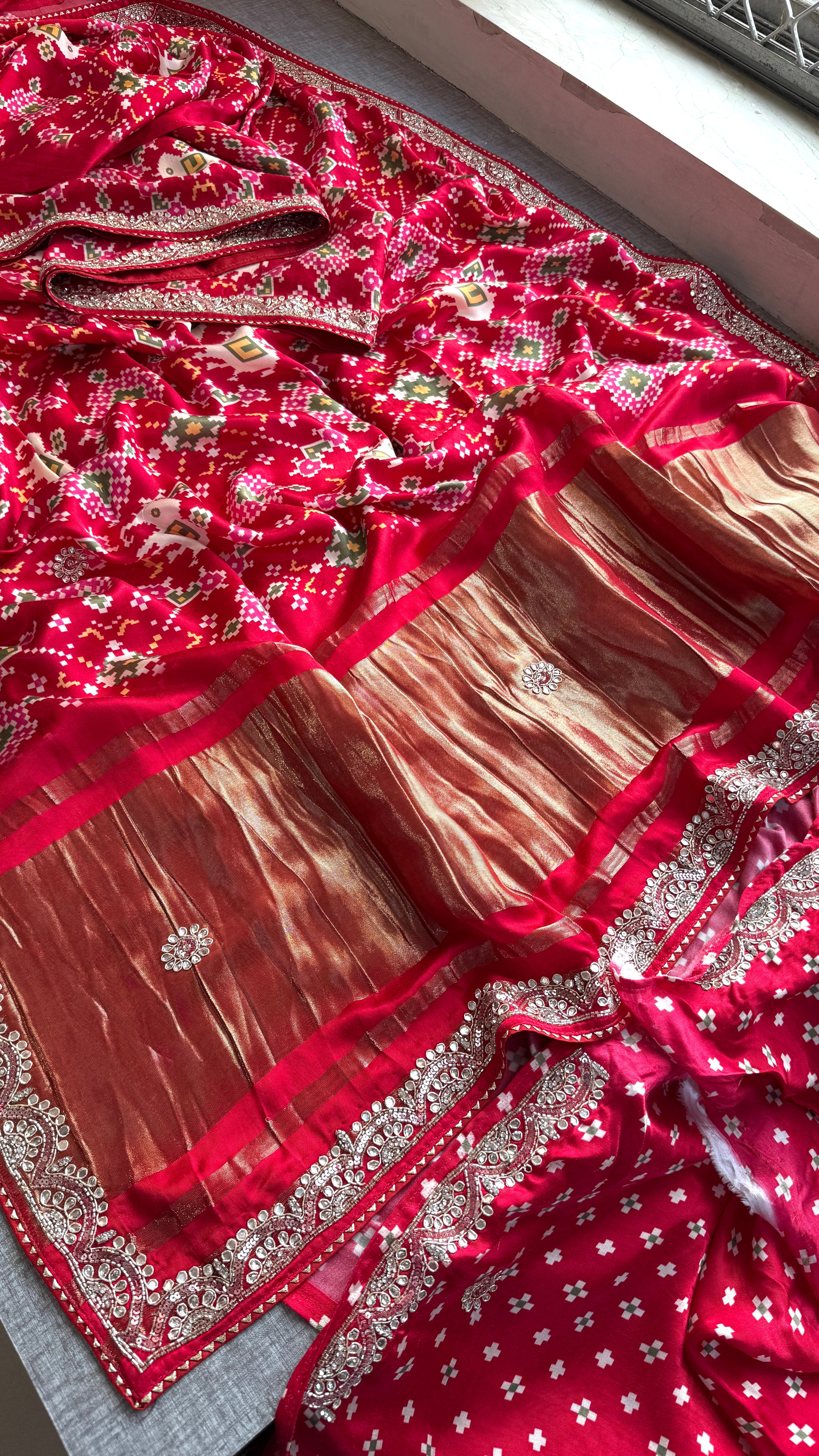 Pure patola silk Saree with elephant motif