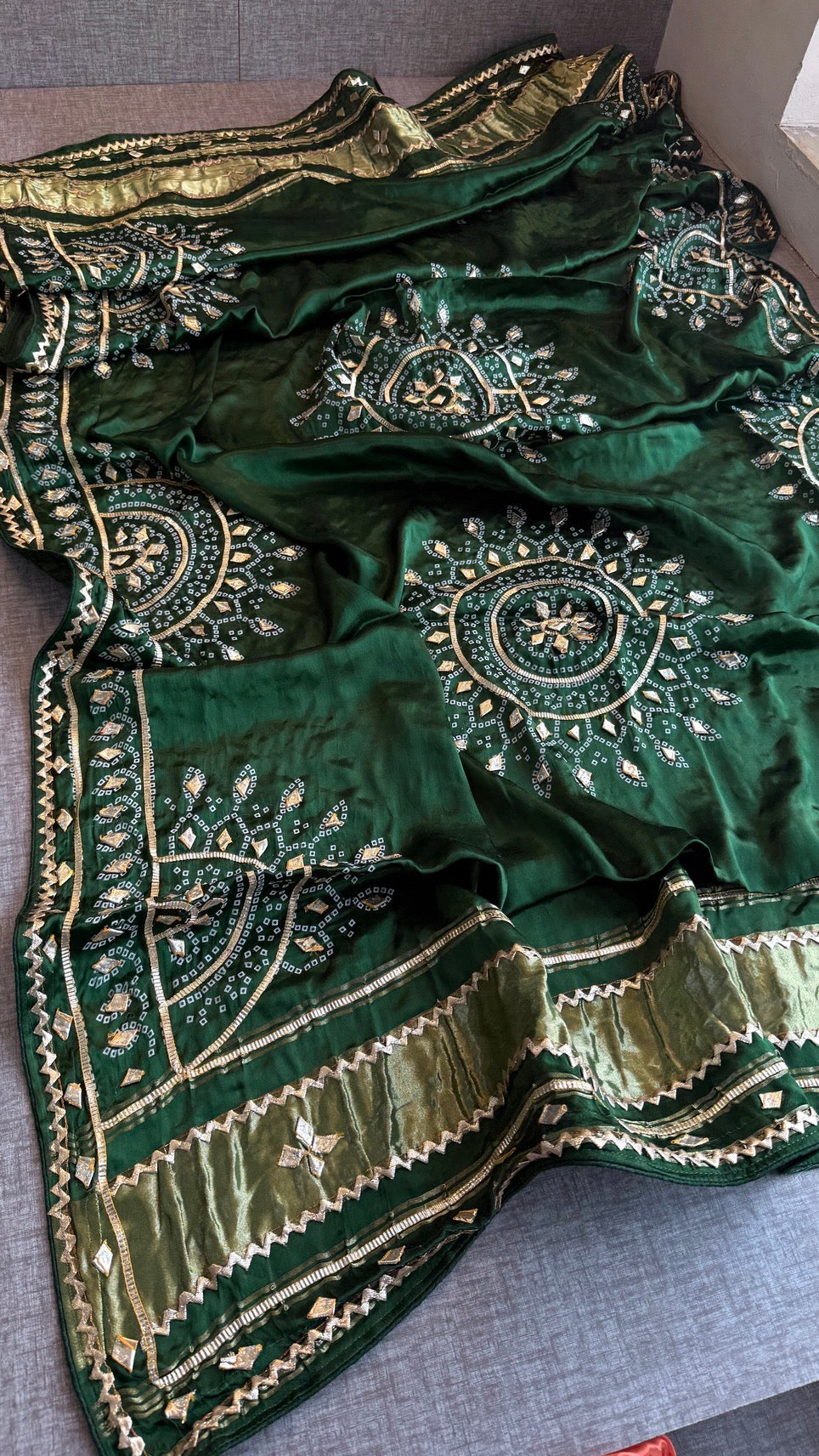 Gajji Silk Dupatta with Sikhiya Gotta Work – Soft Festive Designer Dupatta