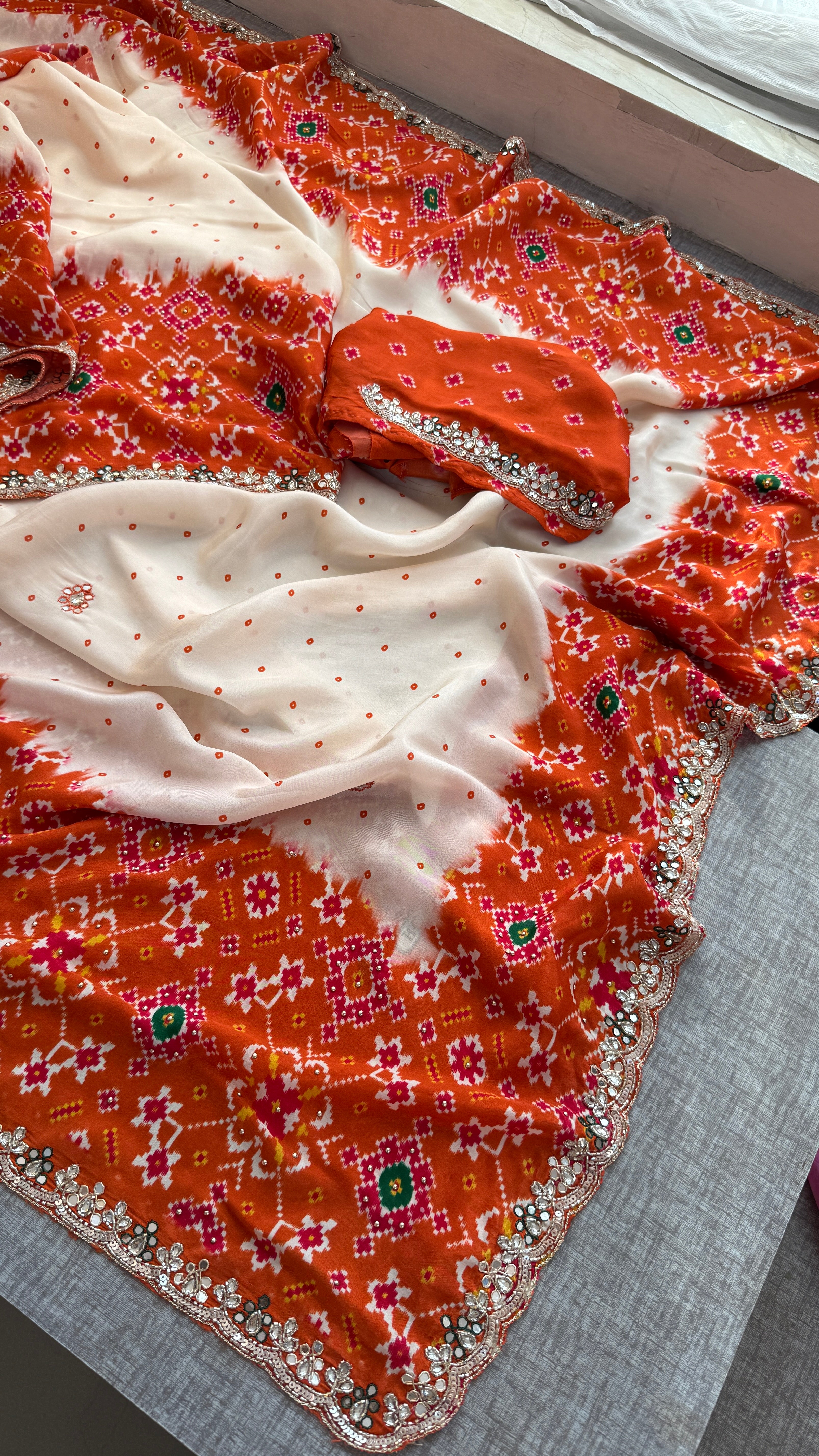 Soft Munga Silk with Pearl And Resham