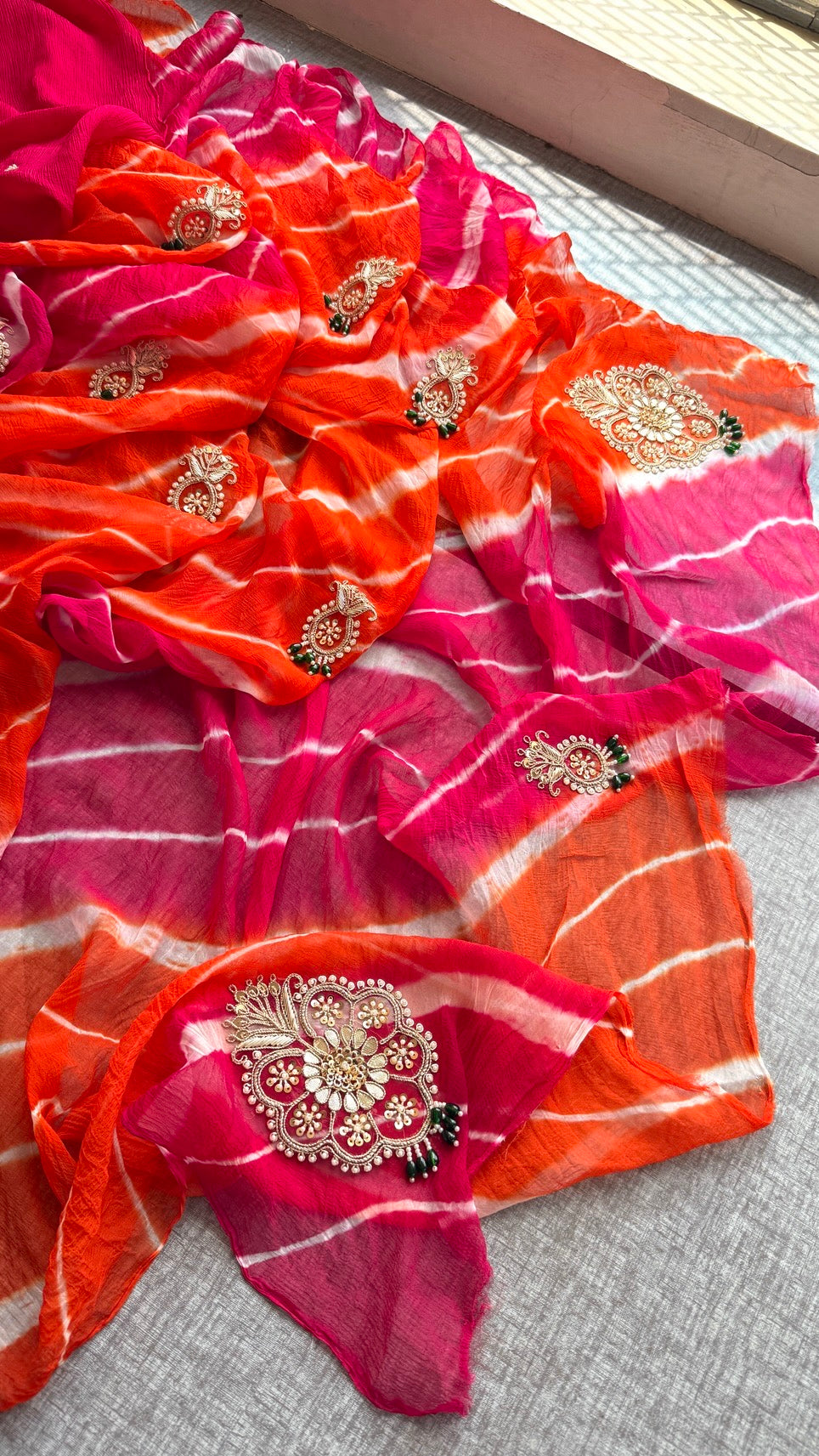 Pure chiffon jewellery leheriya