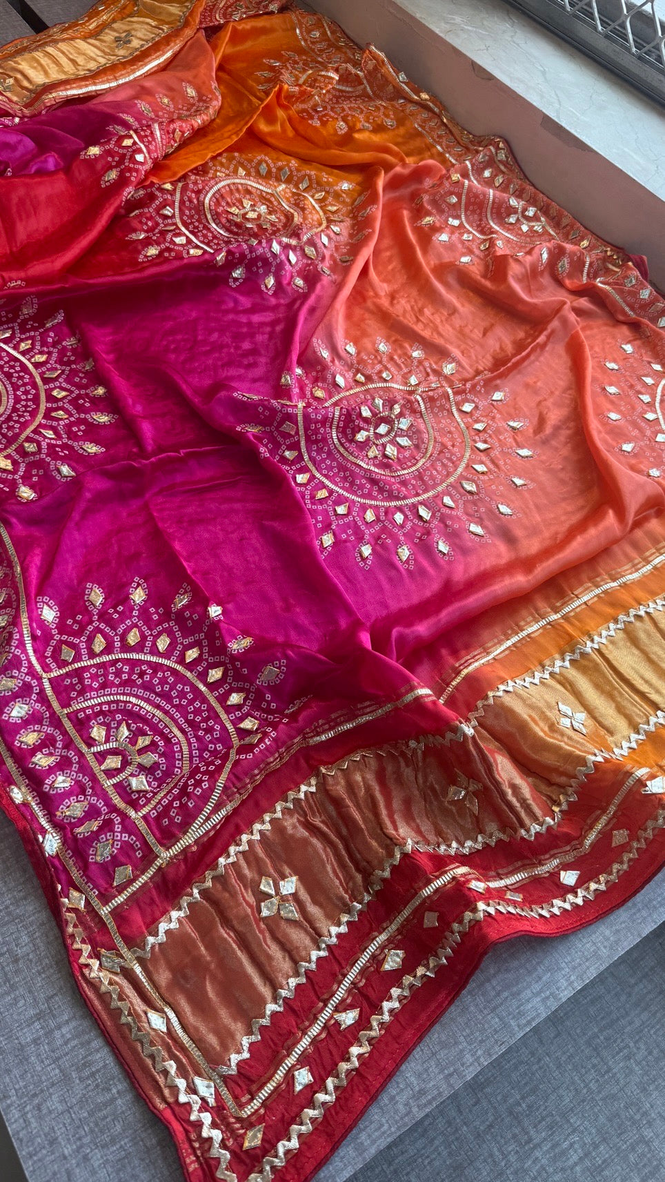 Gajji Silk Dupatta with Sikhiya Gotta Work – Soft Festive Designer Dupatta