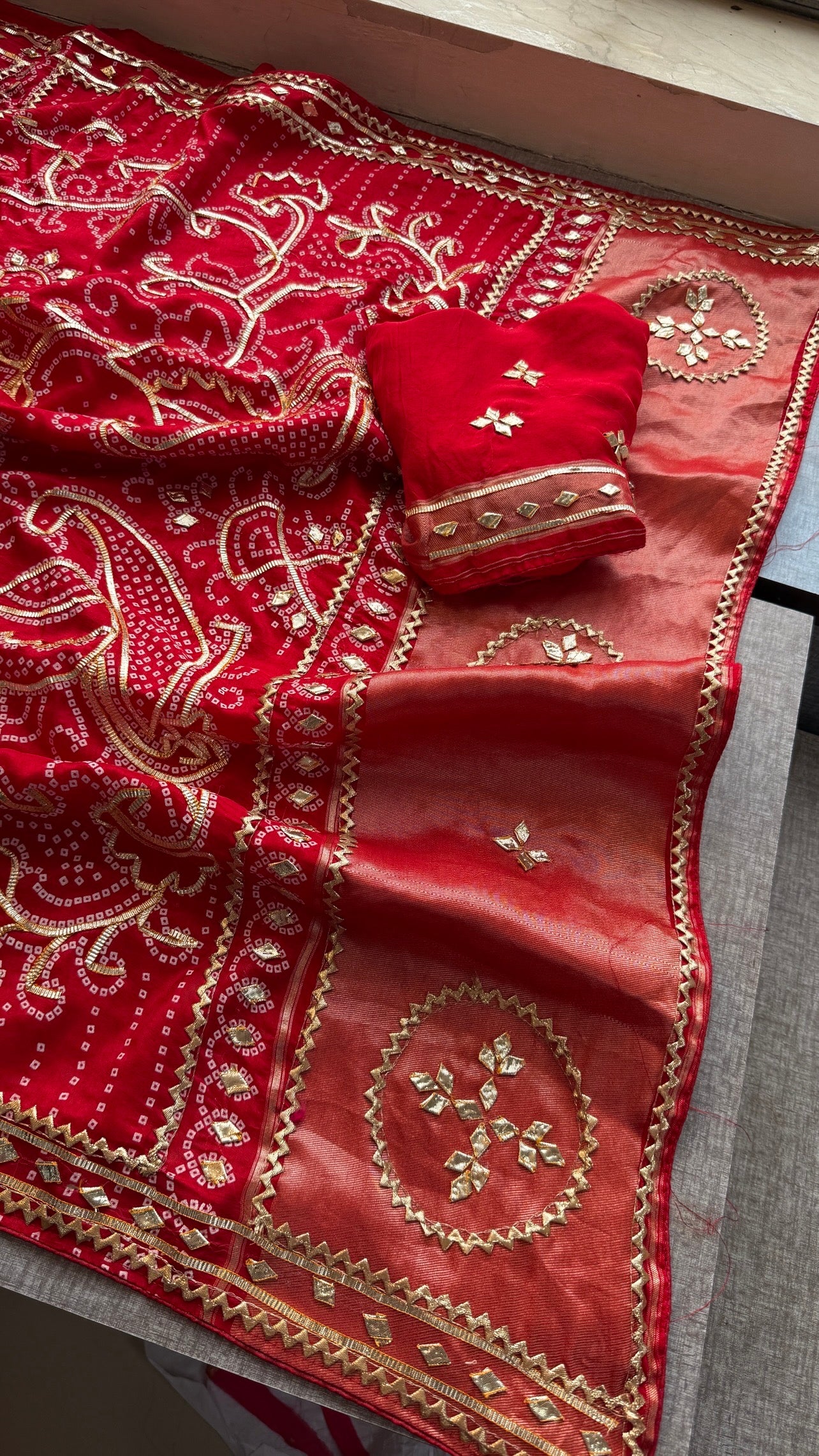 Munga Silk Sikhiya Gotapatti Saree with Peacock Motif & Zari Border | Soft Premium Festive Wear