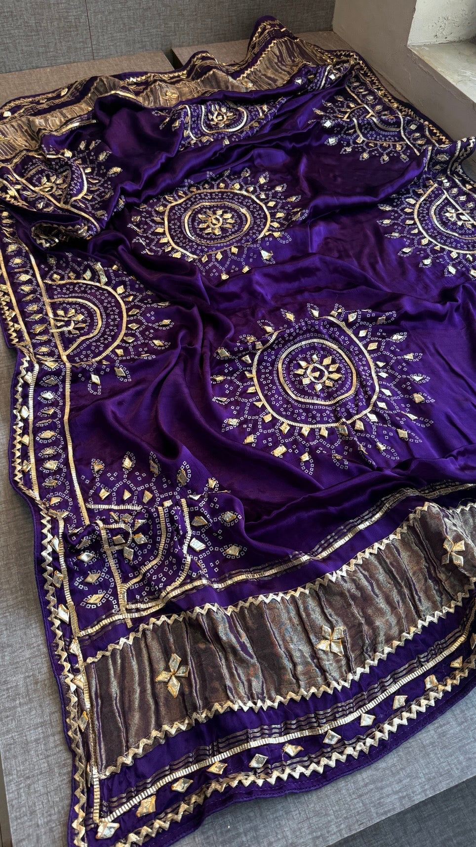 Gajji Silk Dupatta with Sikhiya Gotta Work – Soft Festive Designer Dupatta