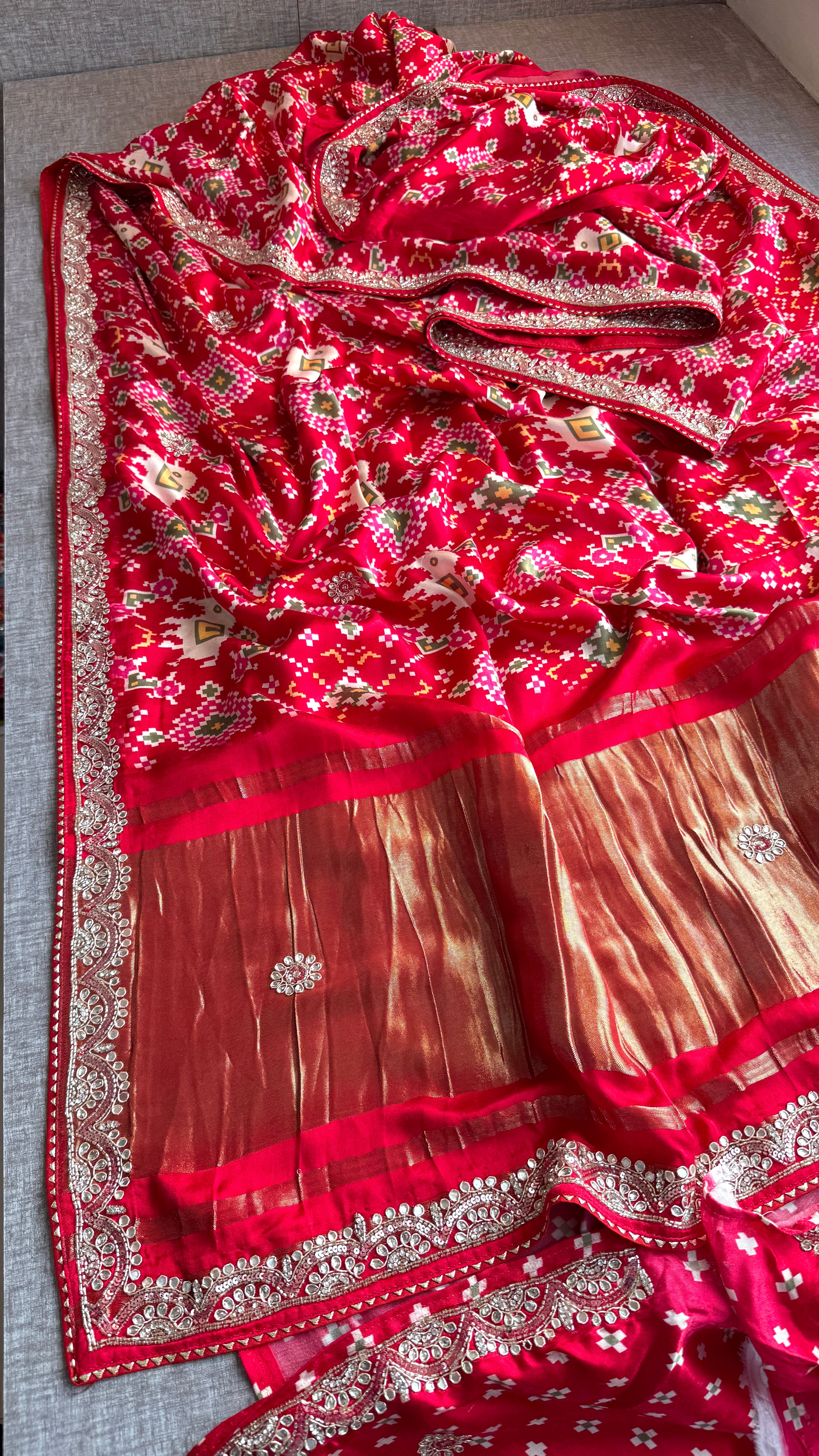 Pure patola silk Saree with elephant motif