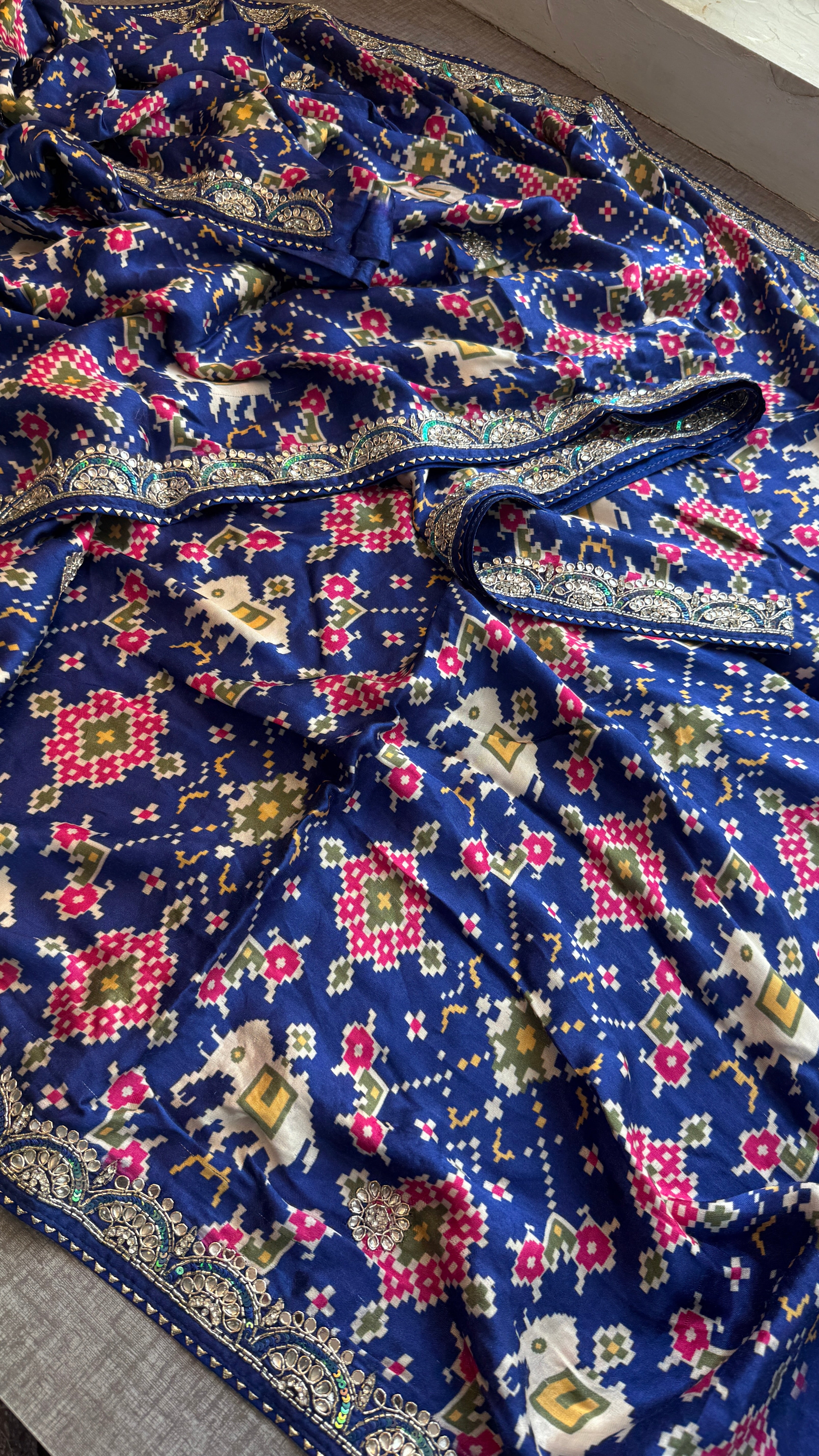 Pure patola silk Saree with elephant motif