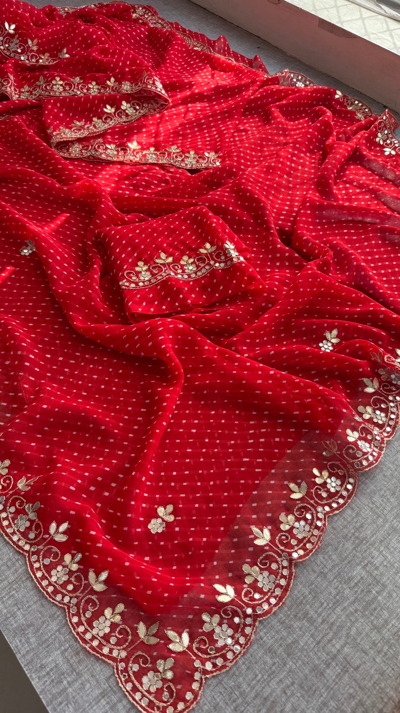 Red Mothra Silk Saree