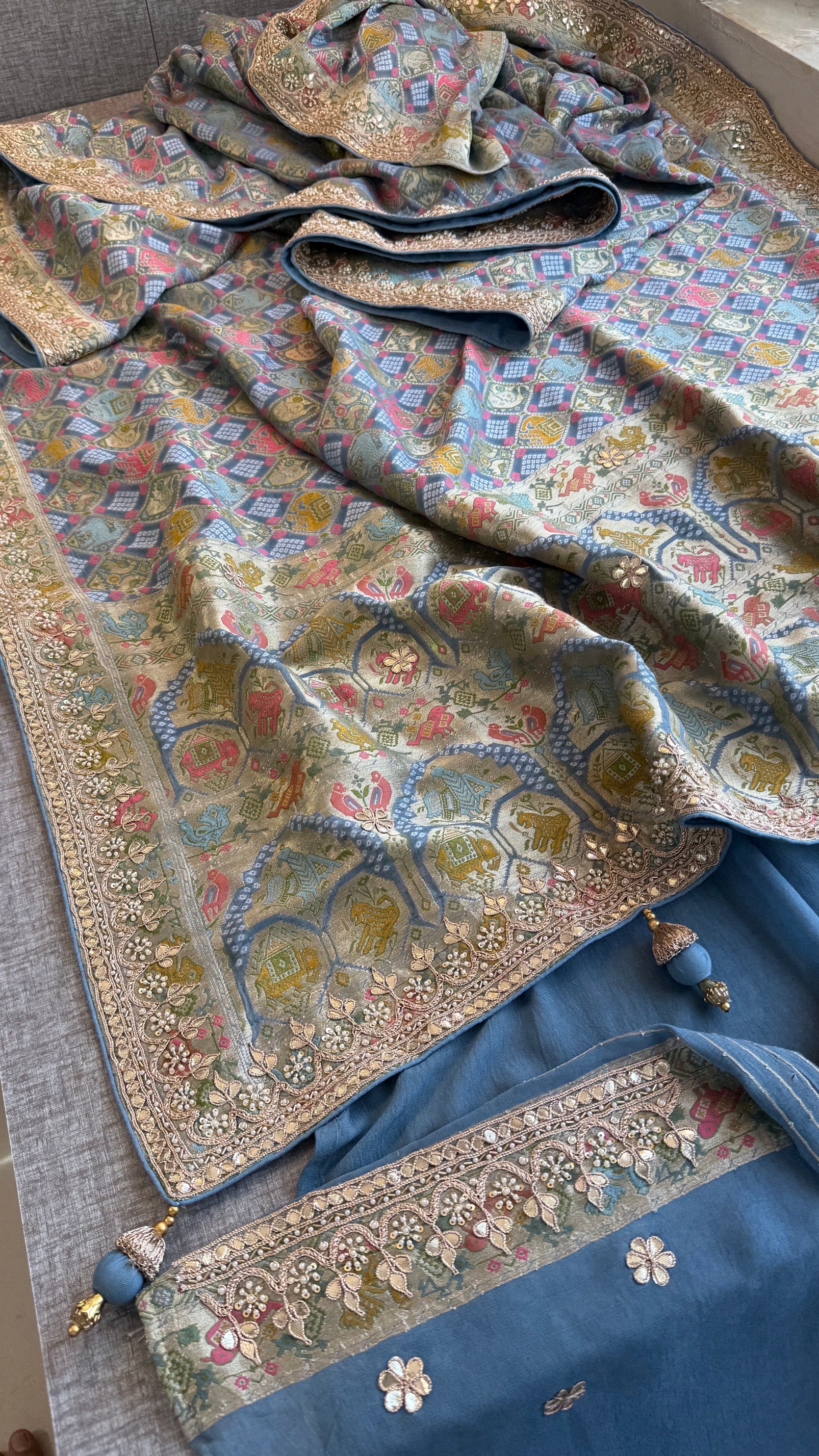 Khaddi Georgette Banarasi Traditional Handloom Zari Woven Indian Ethnic Party