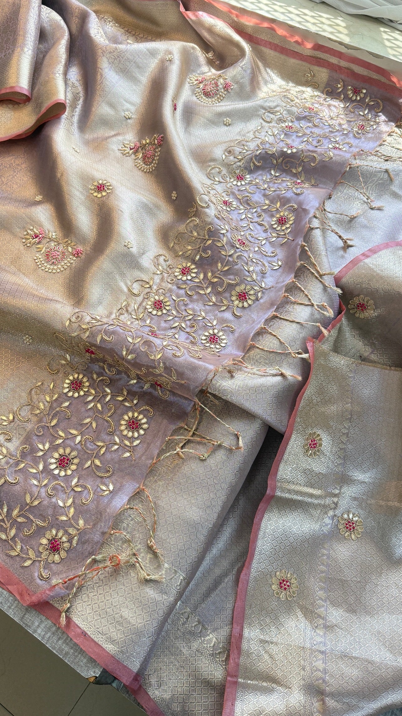 Banarasi Tissue Saree With Heavy work over Pallu