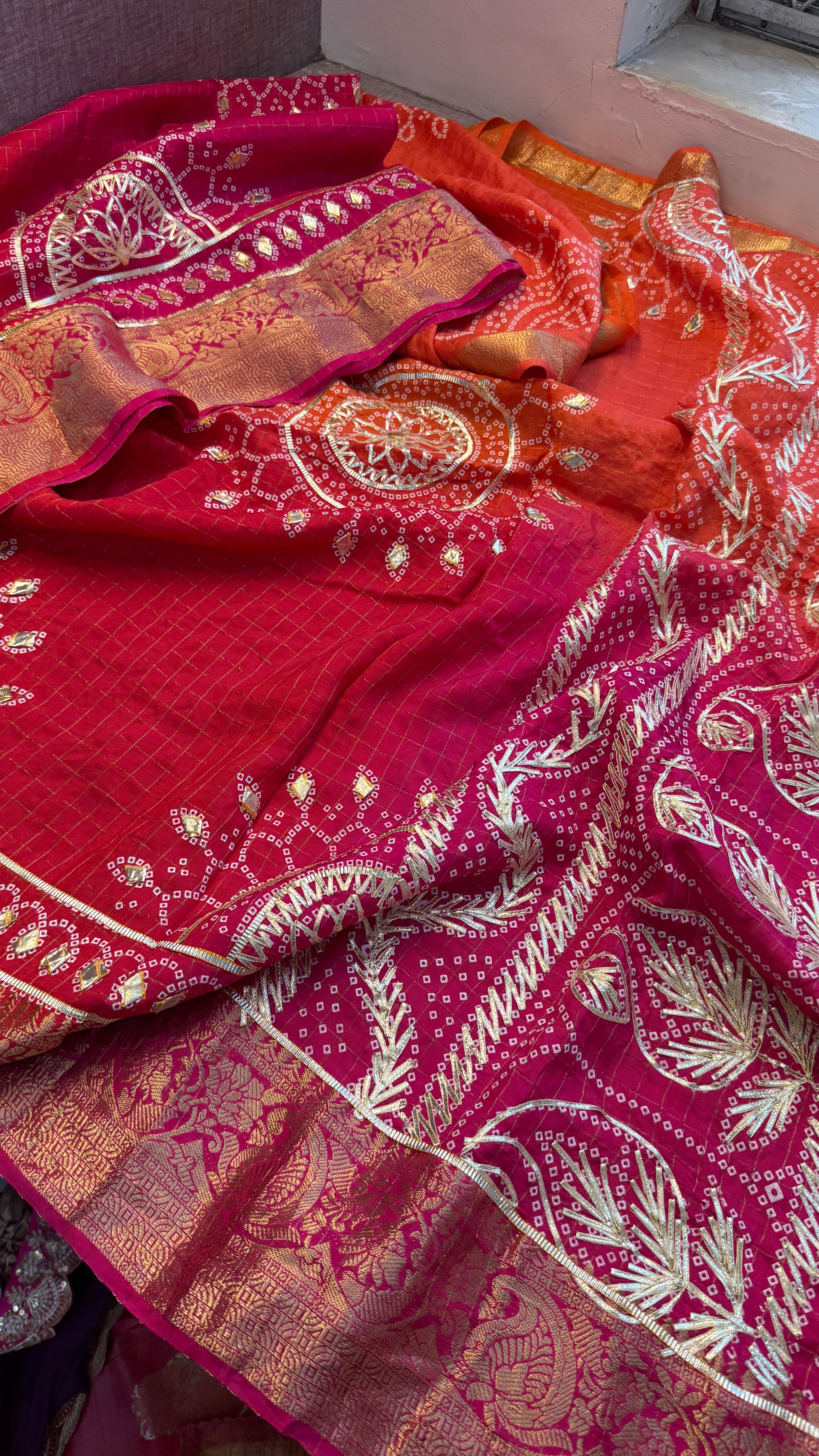 Pure Munga Silk Checks Banarasi Weaving