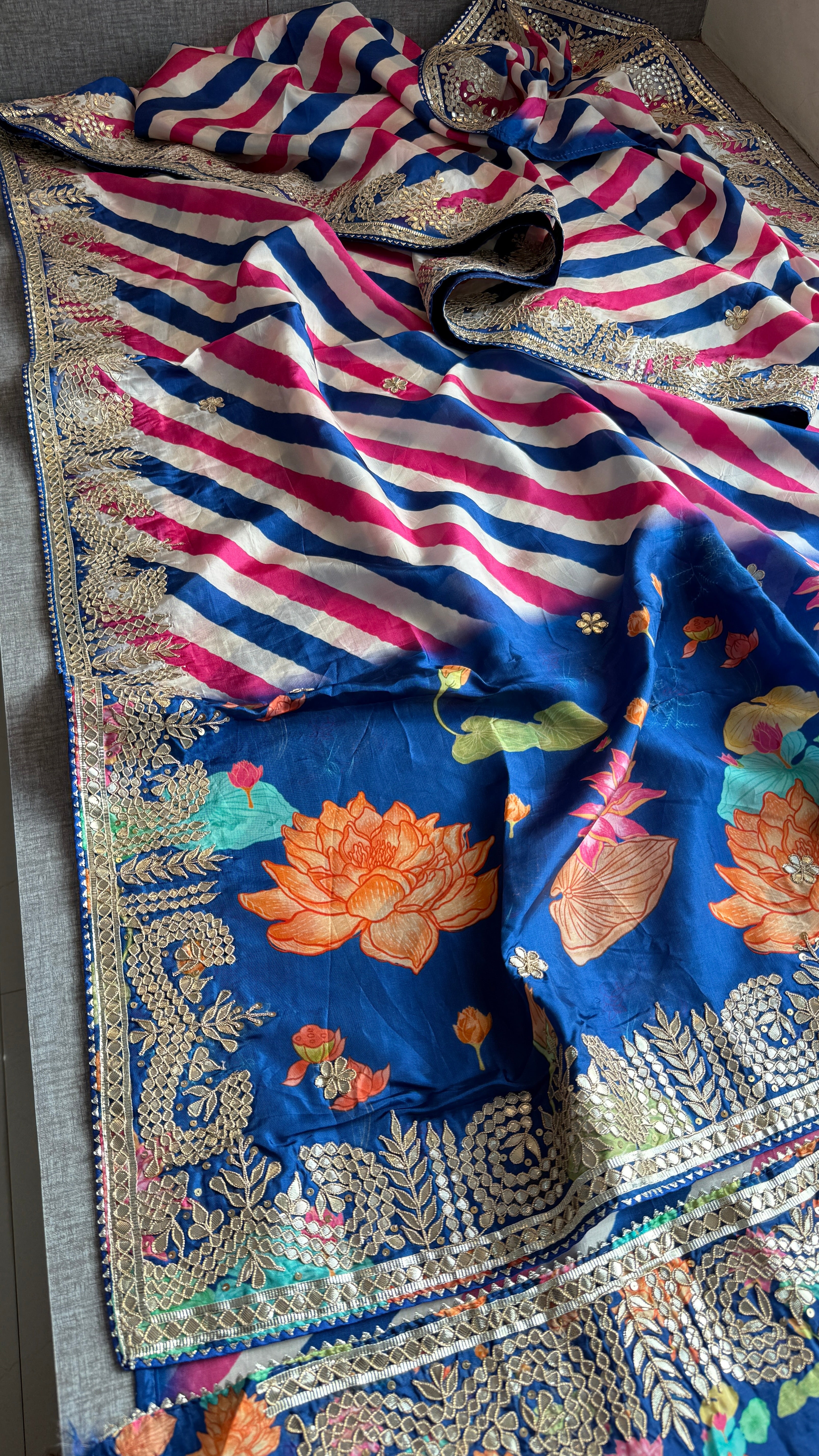 Pure Munga Crepe Silk Leheriya