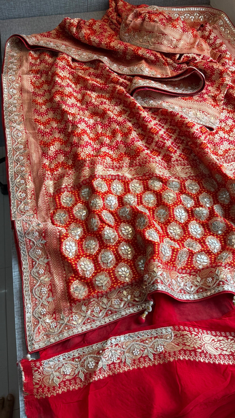 Luxury Khaddi Georgette Saree with Gotapatti & Banarasi Zari Elegance