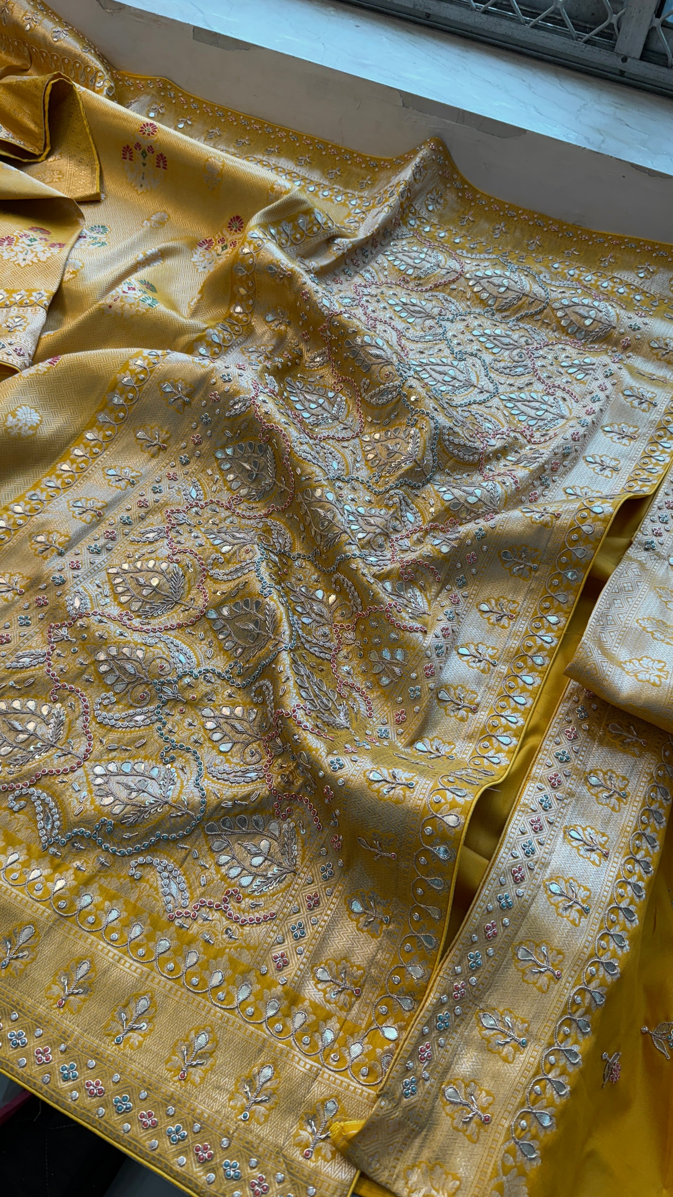 Pure Kanjivaram Meena Banarasi Weaving Saree