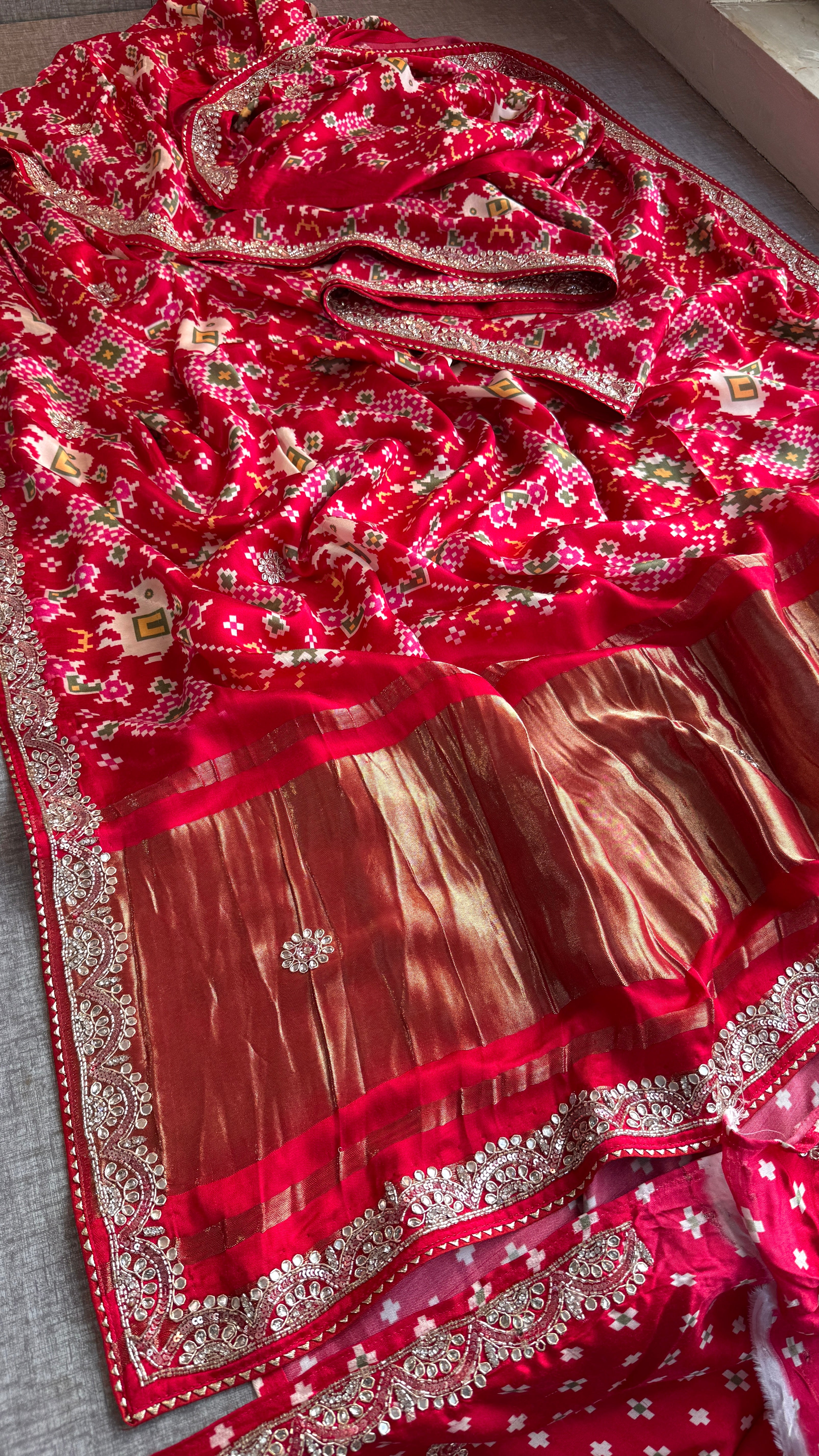 Pure patola silk Saree with elephant motif