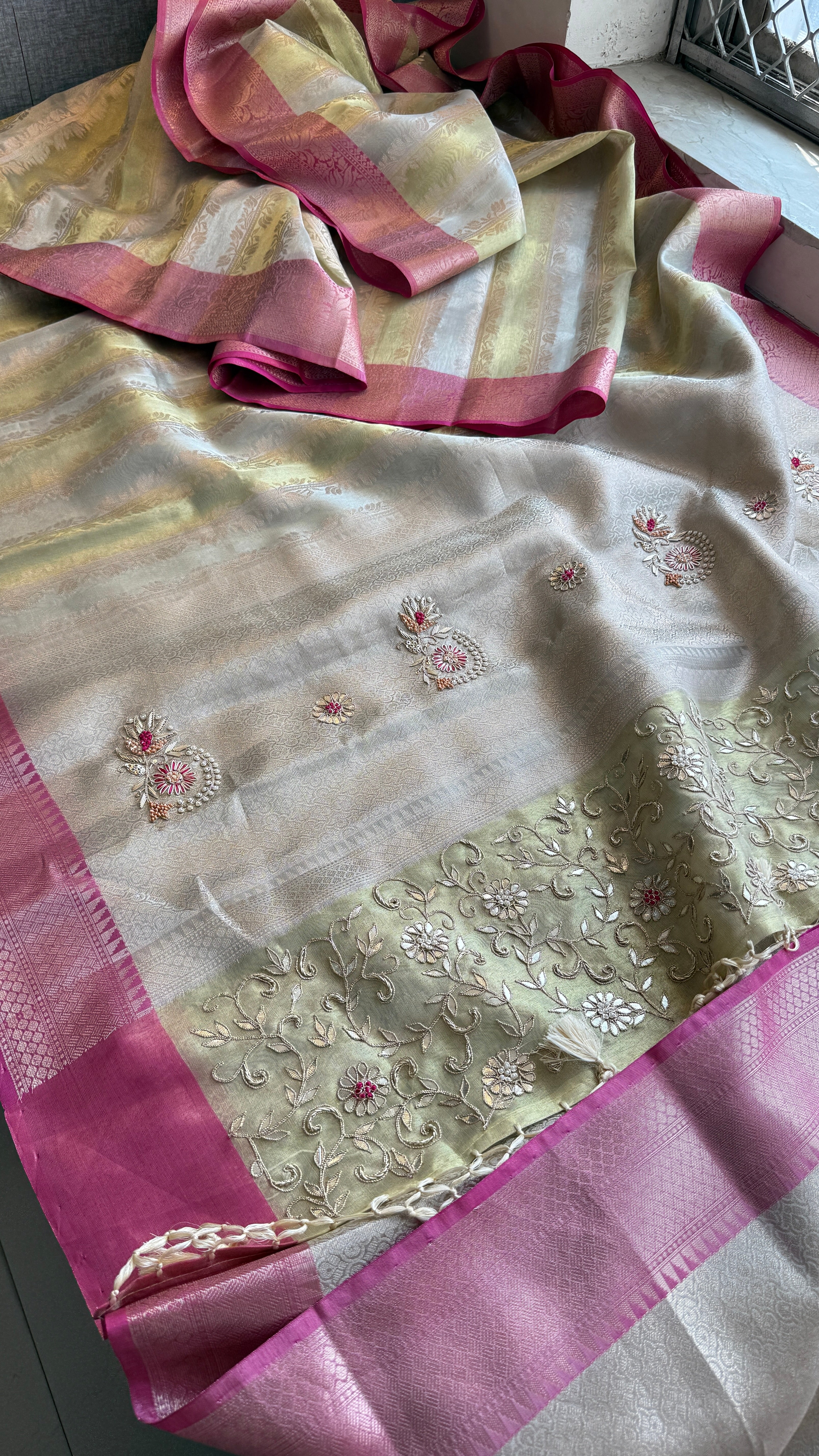 Pure Soft Tissue Silk Saree With heavy Pallav