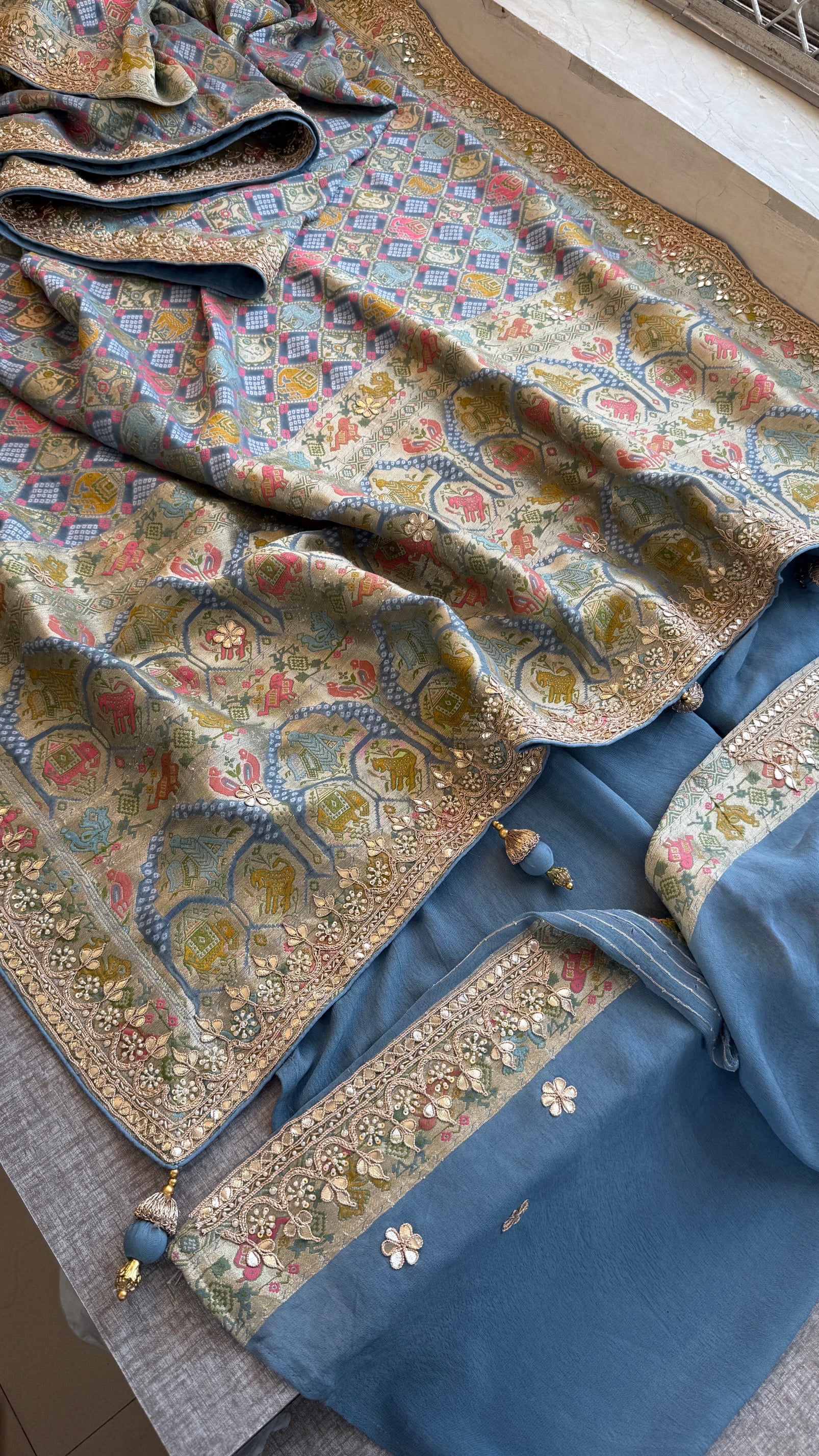 Khaddi Georgette Banarasi Traditional Handloom Zari Woven Indian Ethnic Party