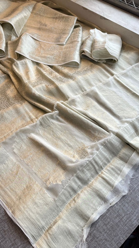 Khaddi Georgette Banarasi Saree with Zari Weaving | Soft Lightweight & Easy Drape | Elegant Saree