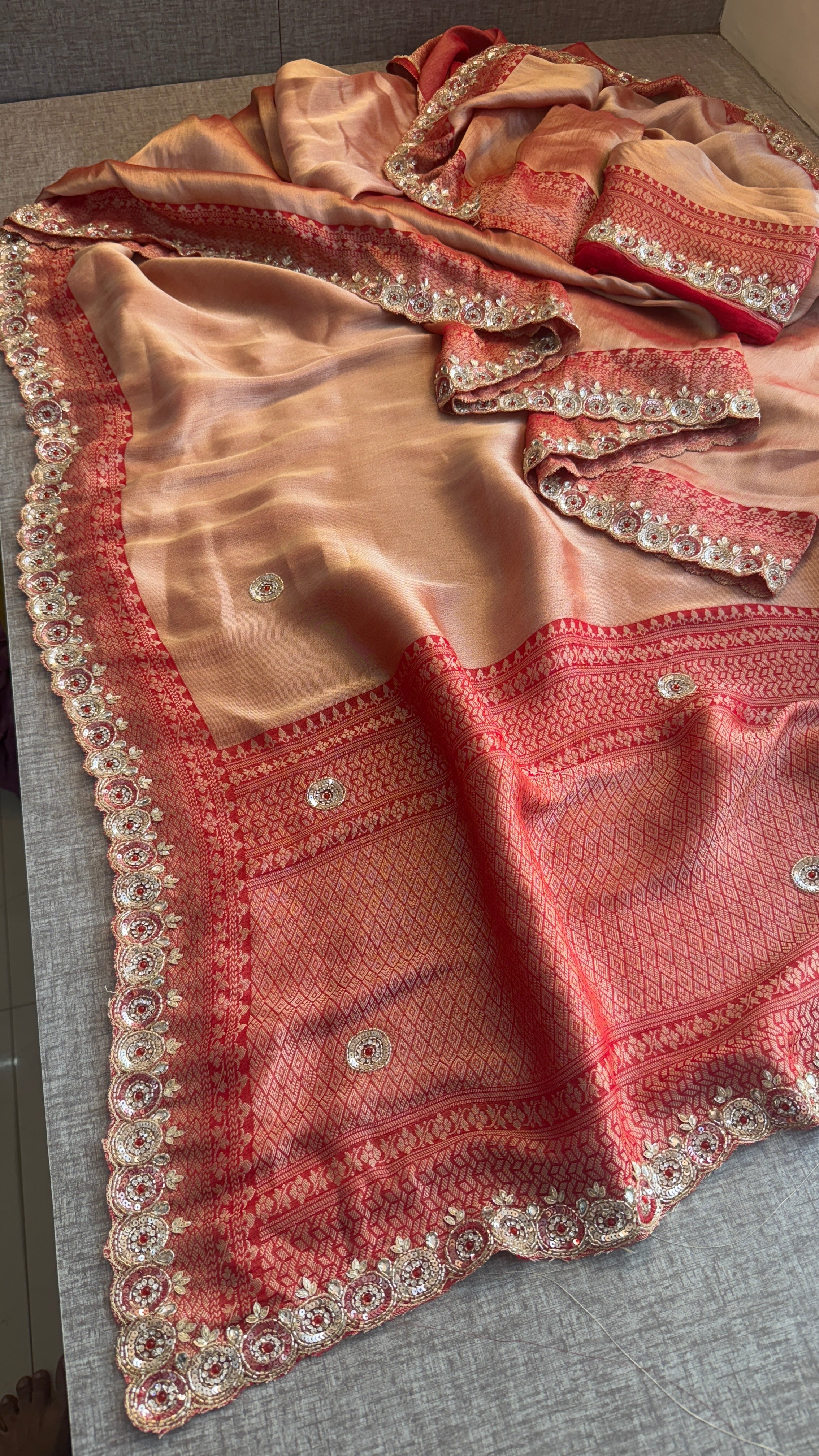 Pure Self Georgette Banarasi Weaving Saree