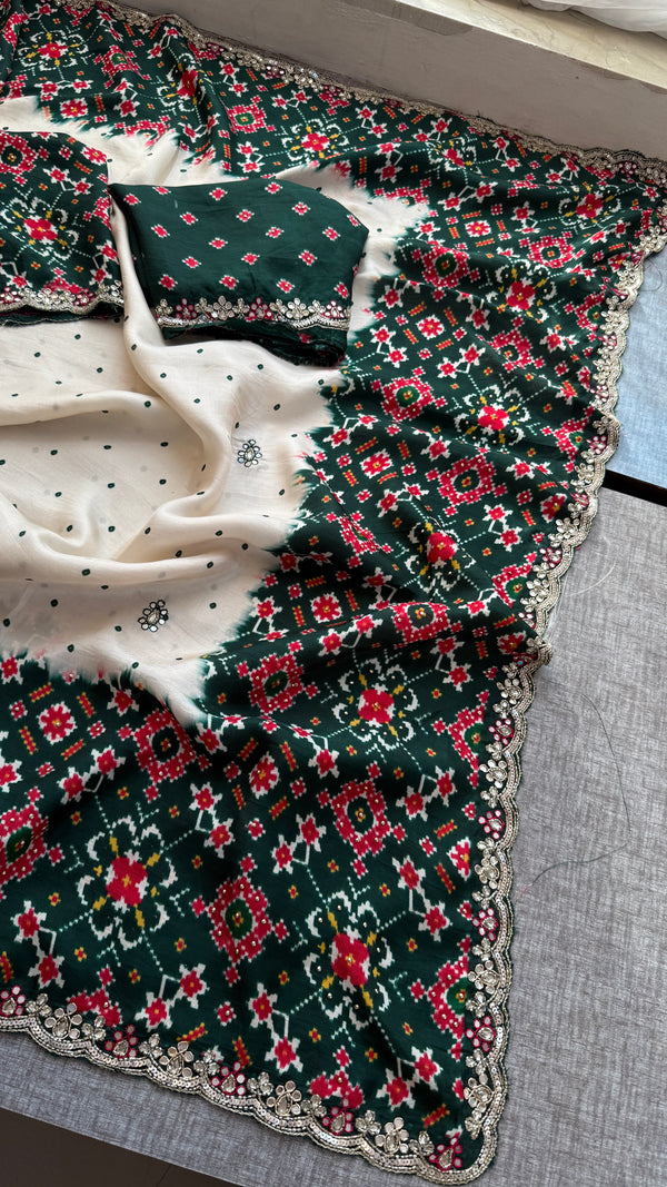 Soft Munga Silk with Pearl And Resham