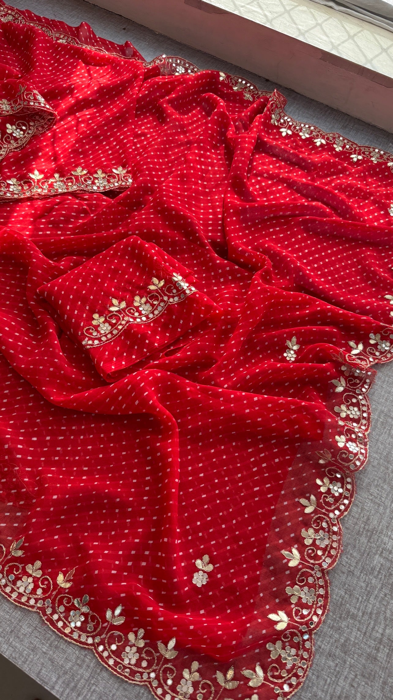 Red Mothra Silk Saree